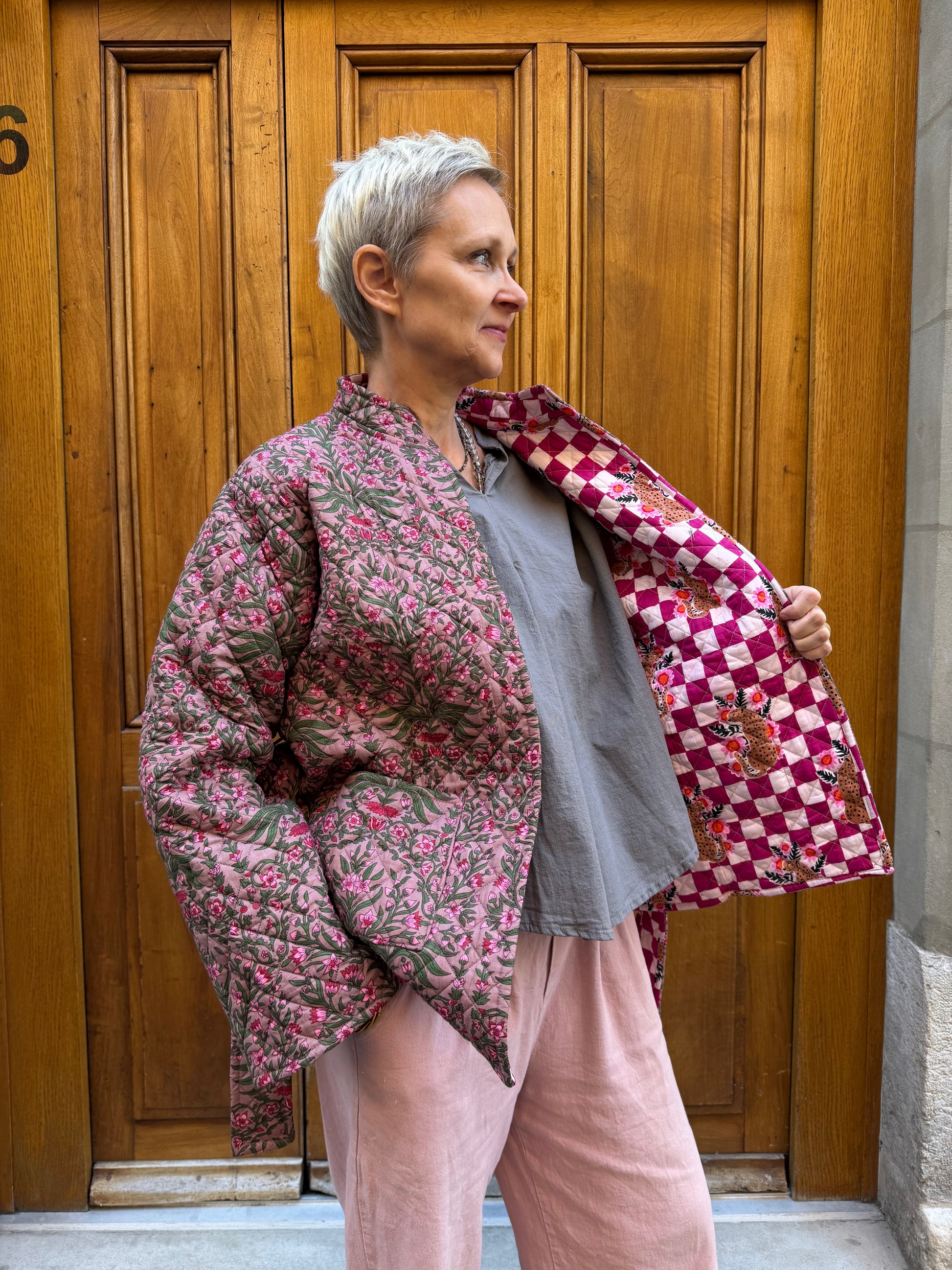 Veste Violette Fleurs