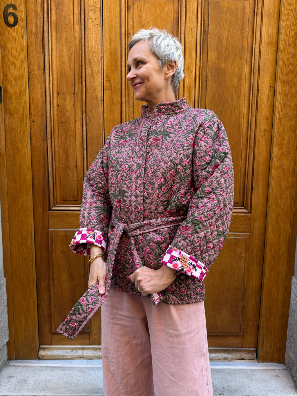 Veste Violette Fleurs