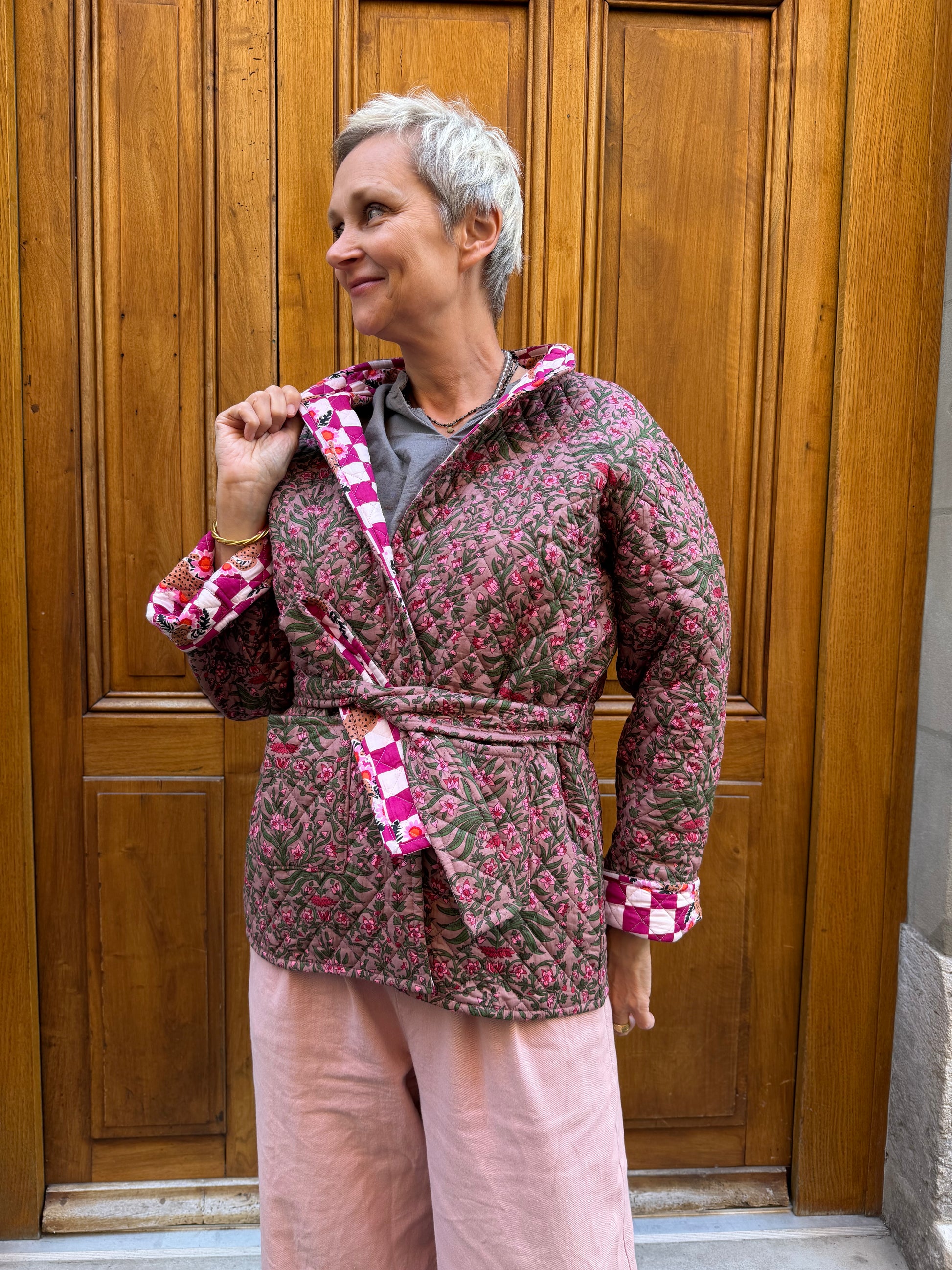 Veste Violette Fleurs