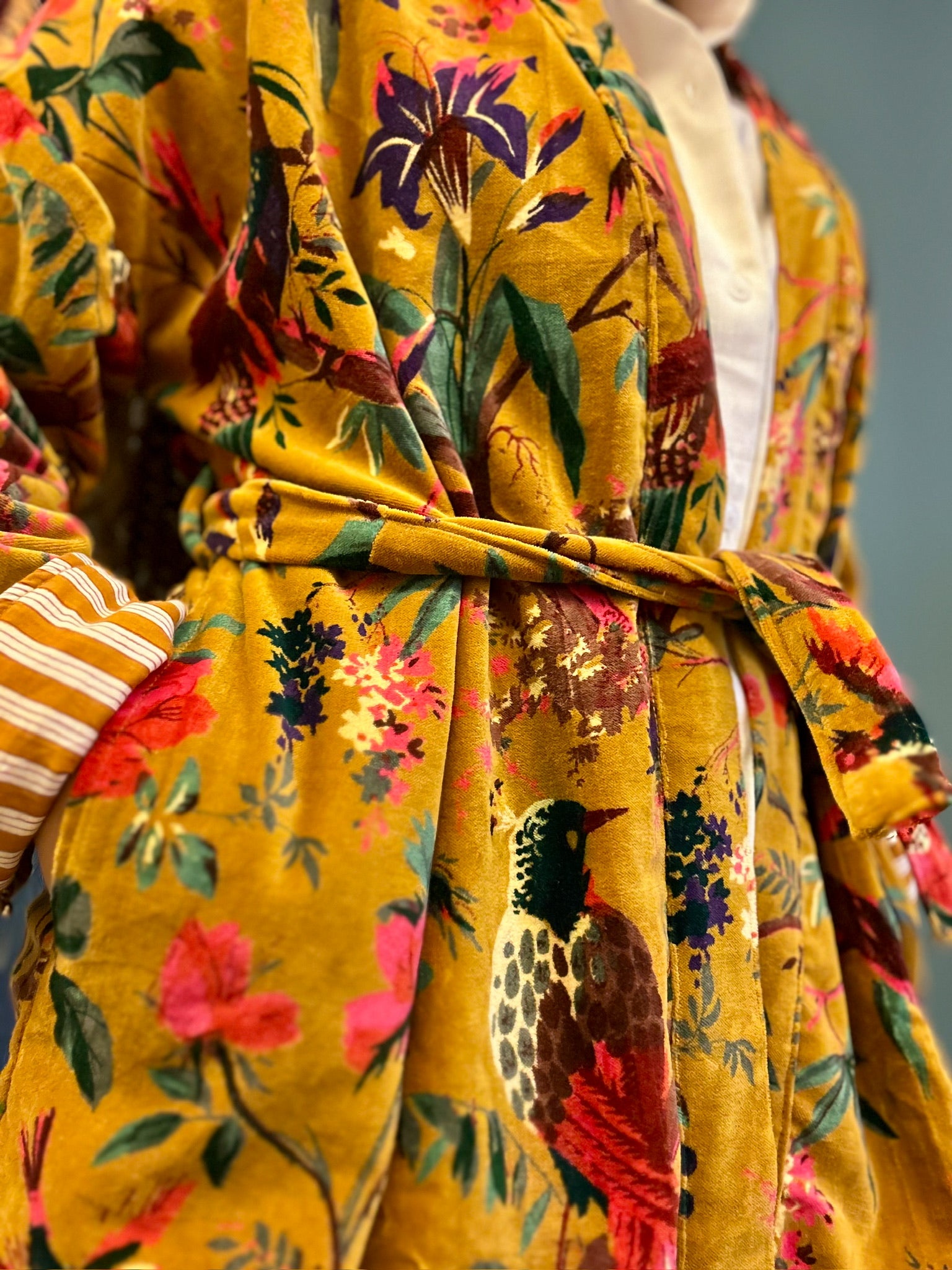 Mustard Velour Kimono