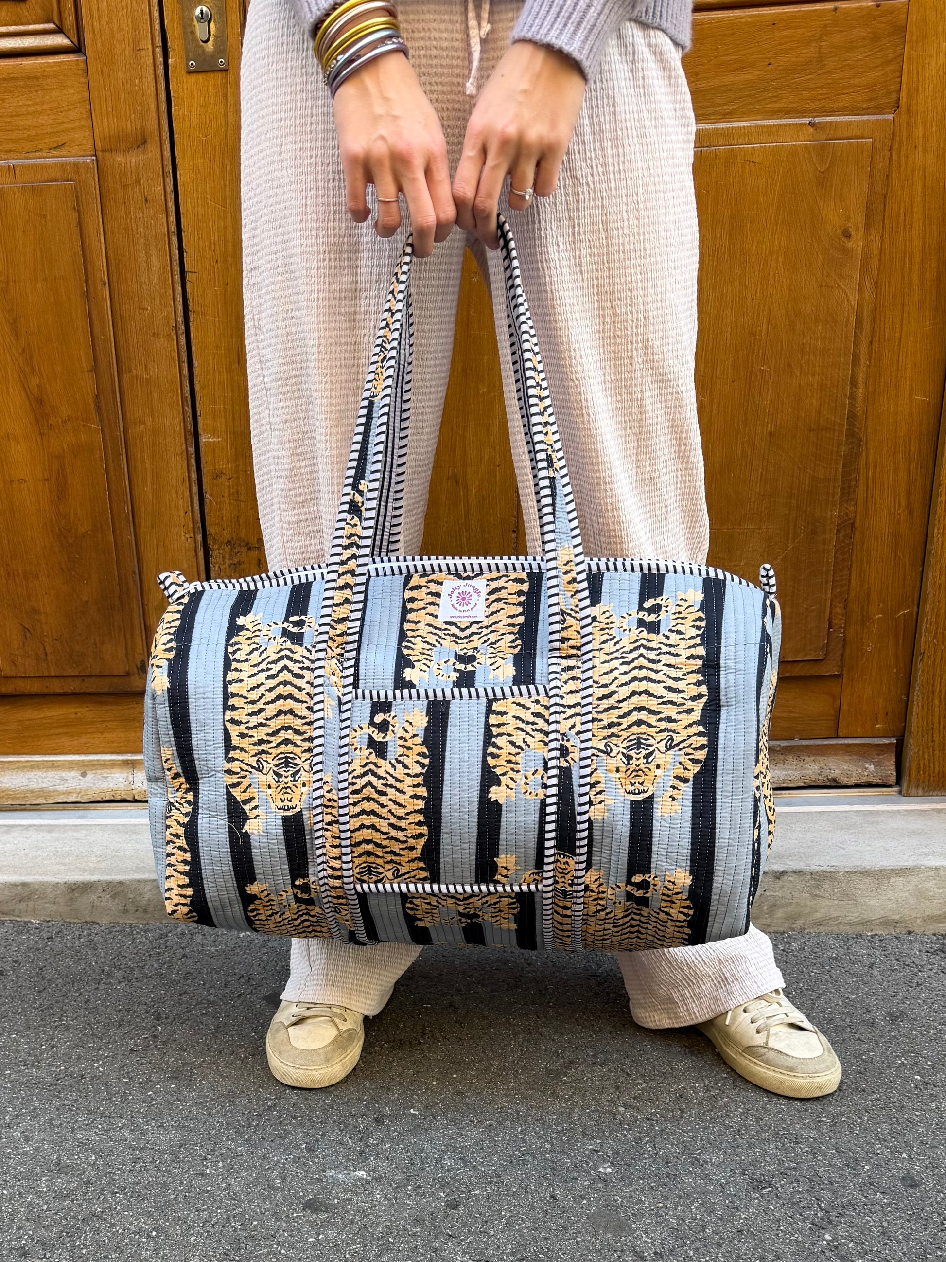 Sac de voyage Tigre ligné gris et noir - Jolly Jungle 