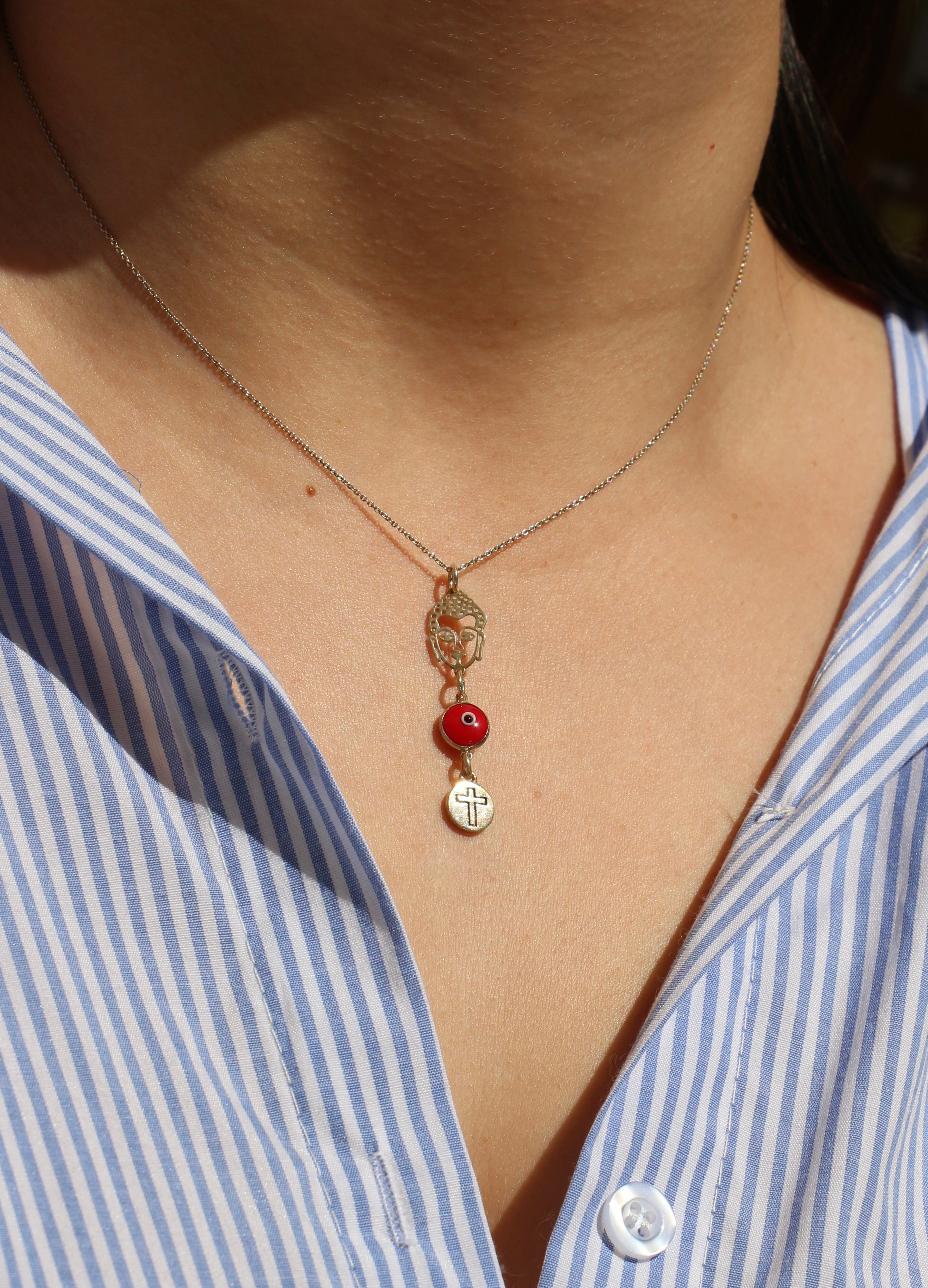 Collier Argent Love is my Religion Rouge - Jolly Jungle