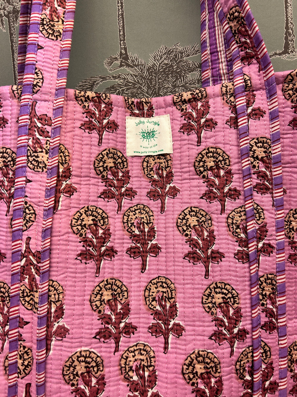 Sac Tote Mauve Petites Fleurs
