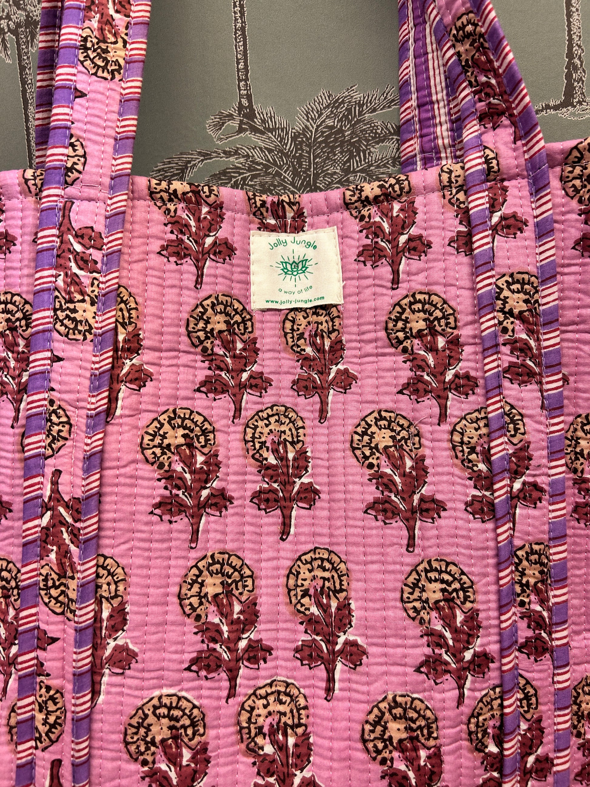 Sac Tote Mauve Petites Fleurs