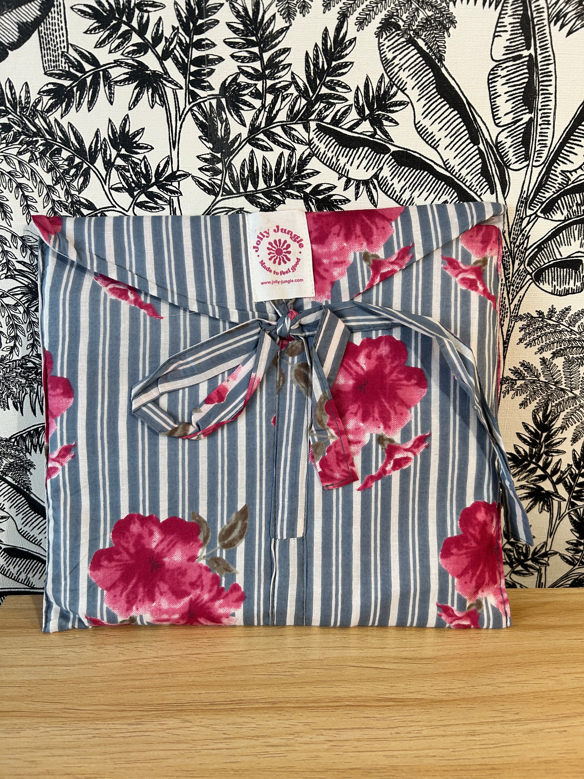 Pyjama Rayé Fleurs Roses