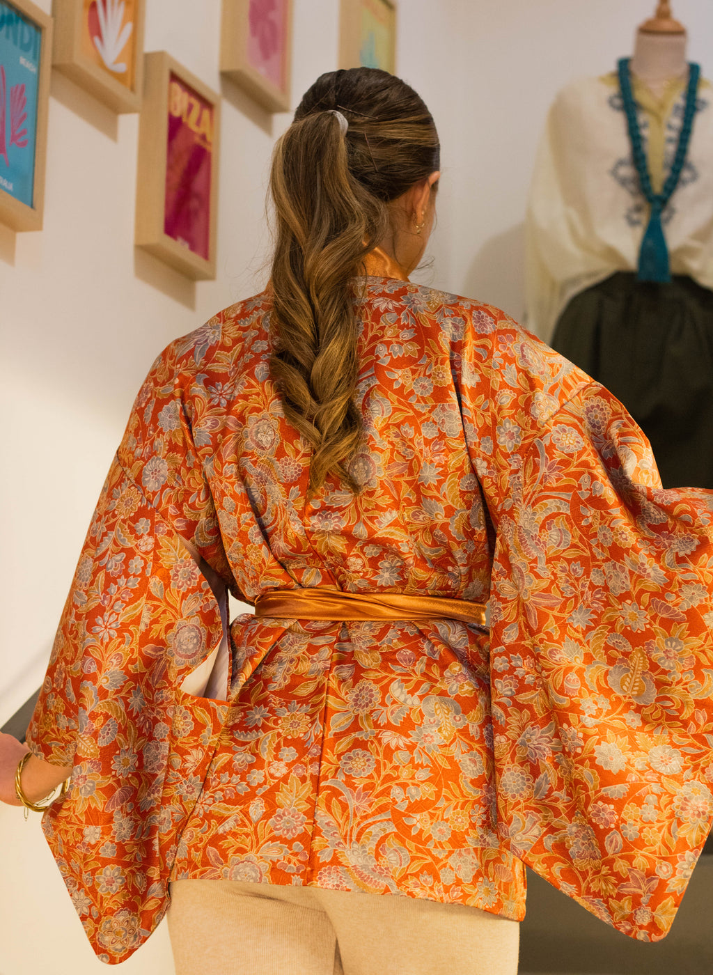 Orange Floral Kimono