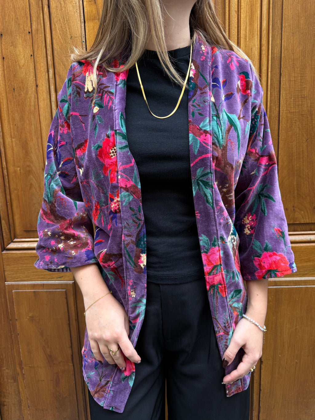 Kimono Velour Jungle Lounge Violet