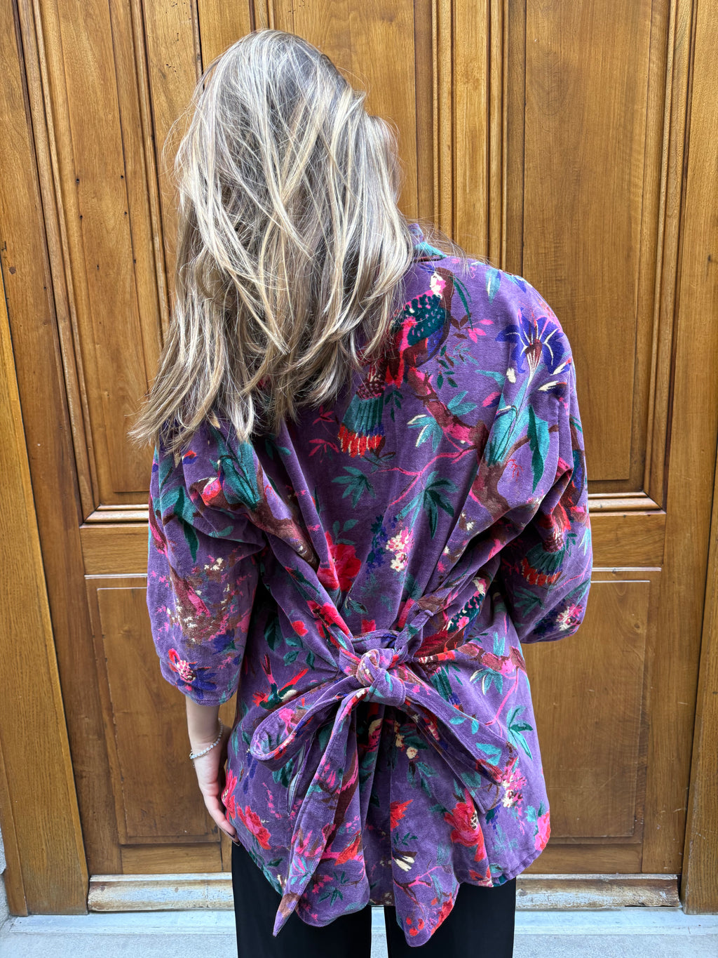 Kimono Velour Jungle Lounge Violet