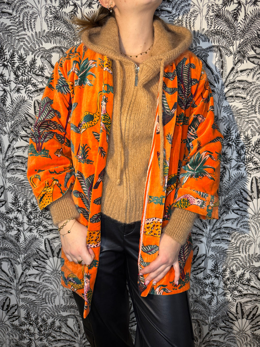 Kimono Velour Orange Lounge