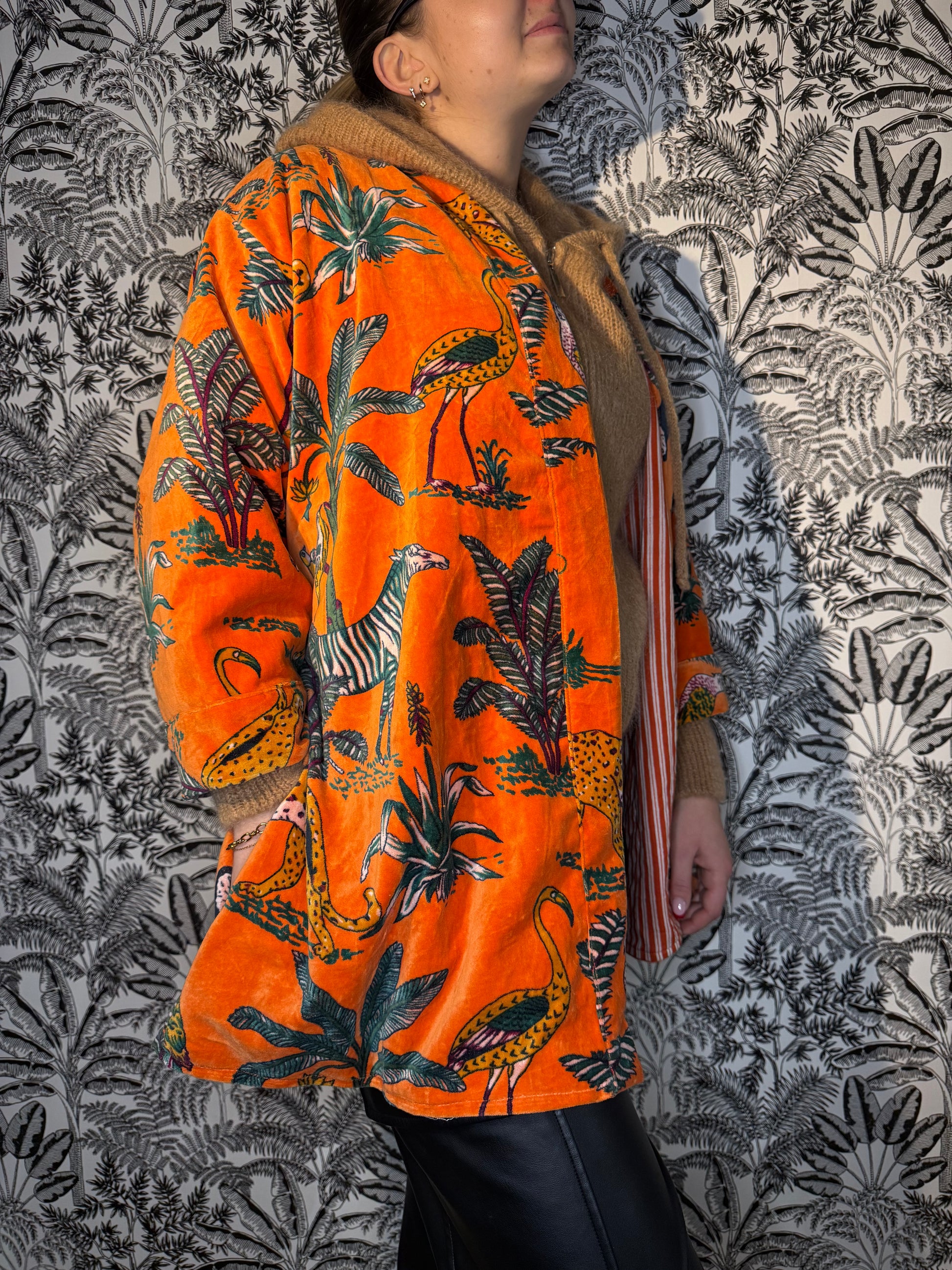 Kimono Velour Orange Lounge