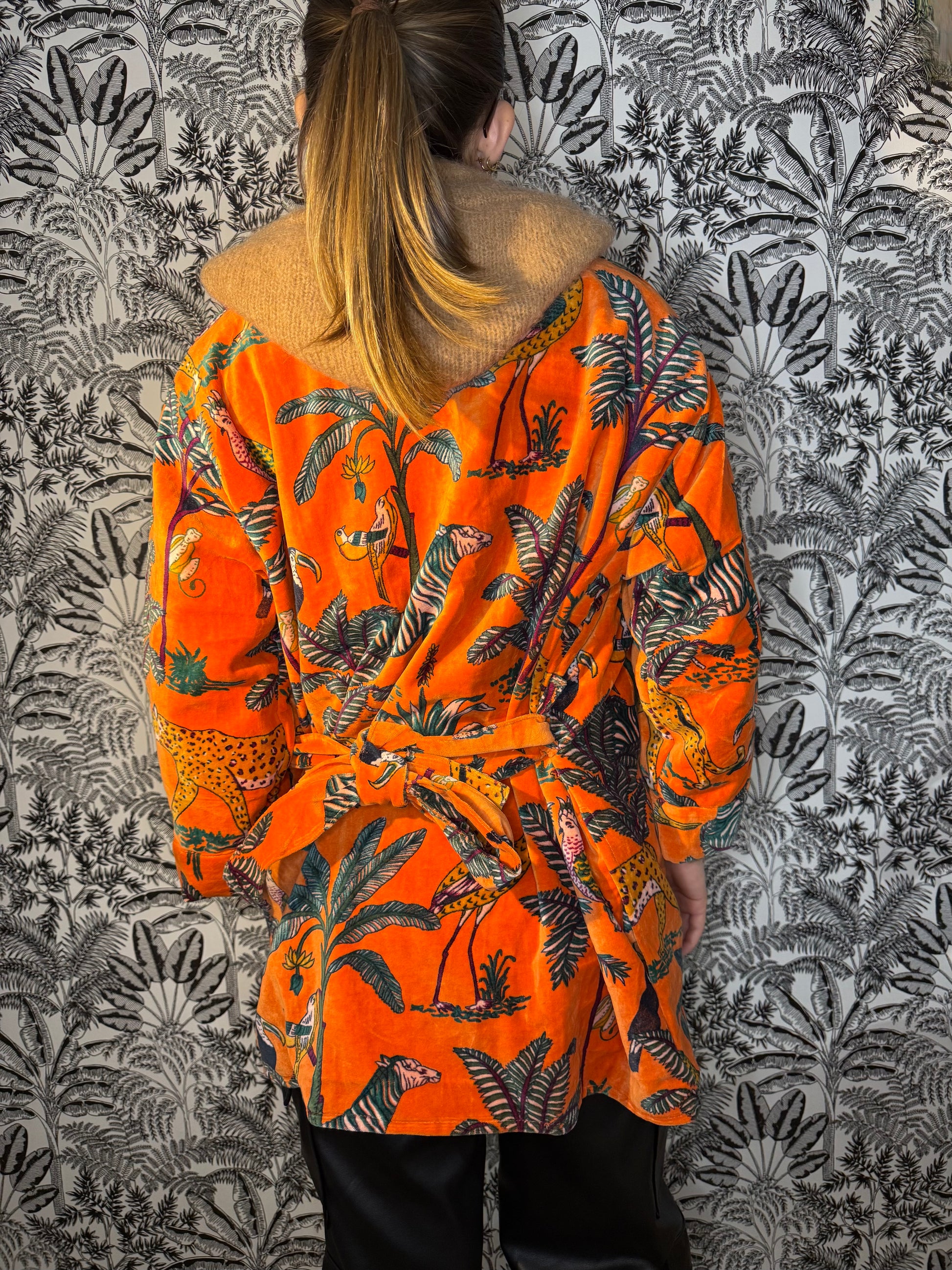 Kimono Velour Orange Lounge