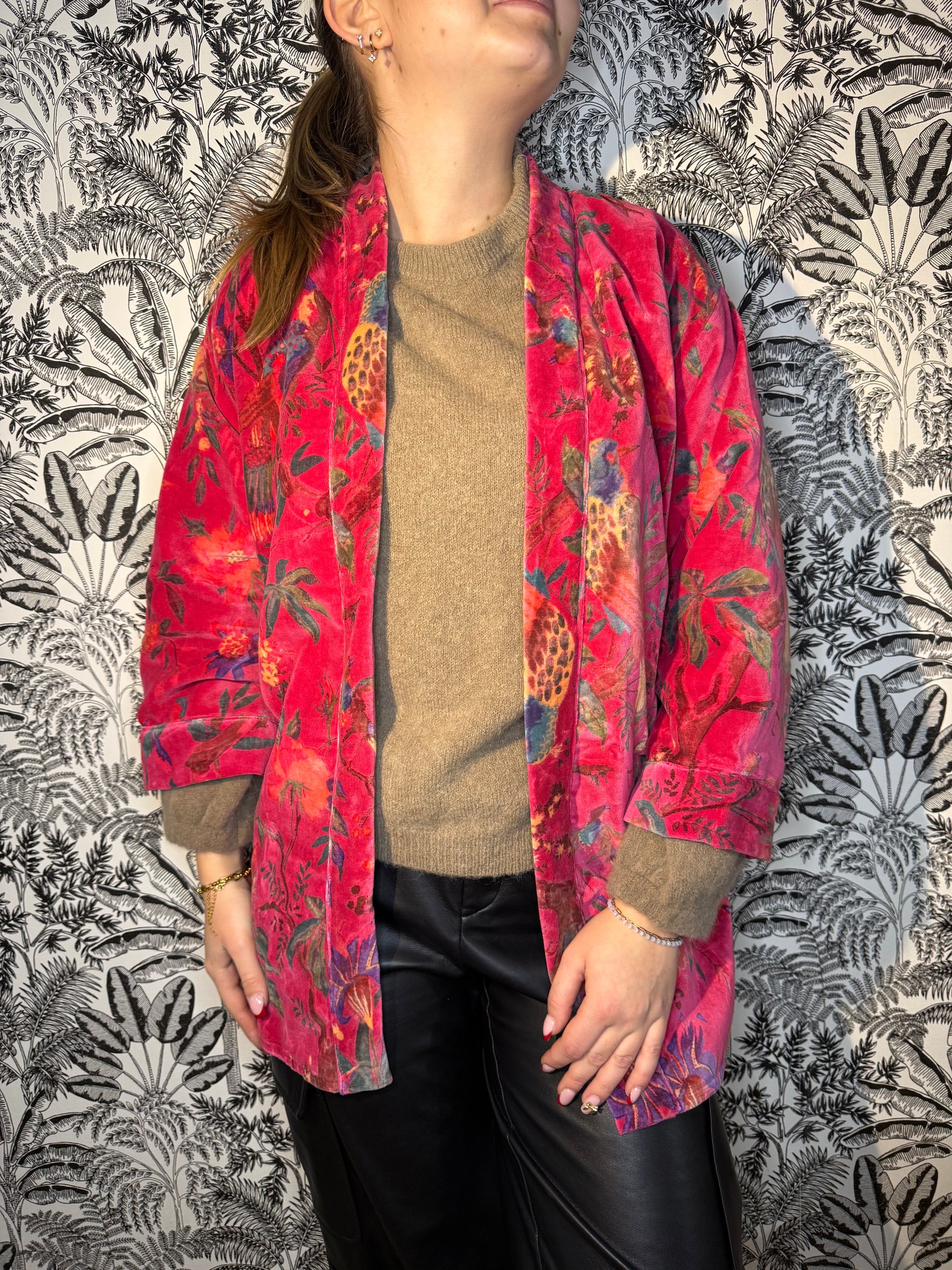 Kimono Velour Rose Lounge
