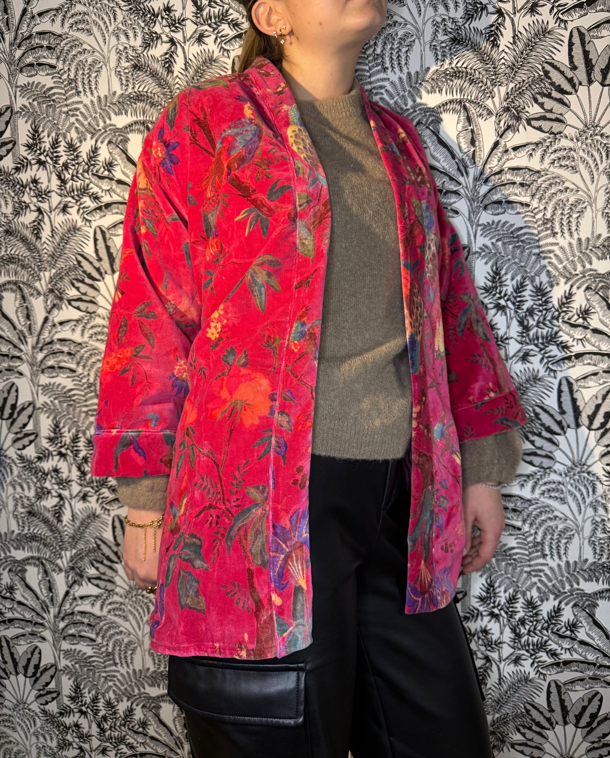 Kimono Velour Rose Lounge