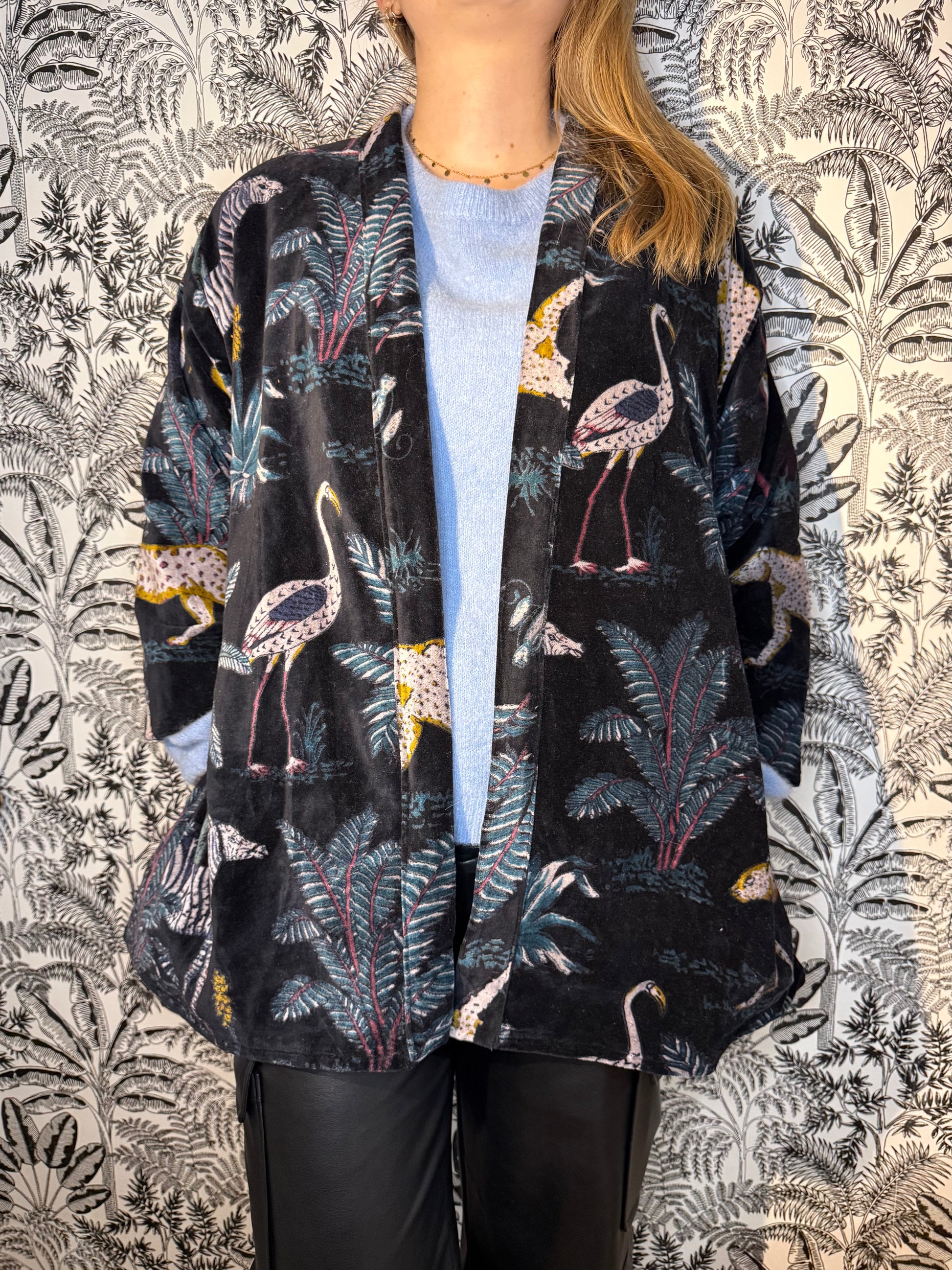 Kimono Velour Noir Lounge