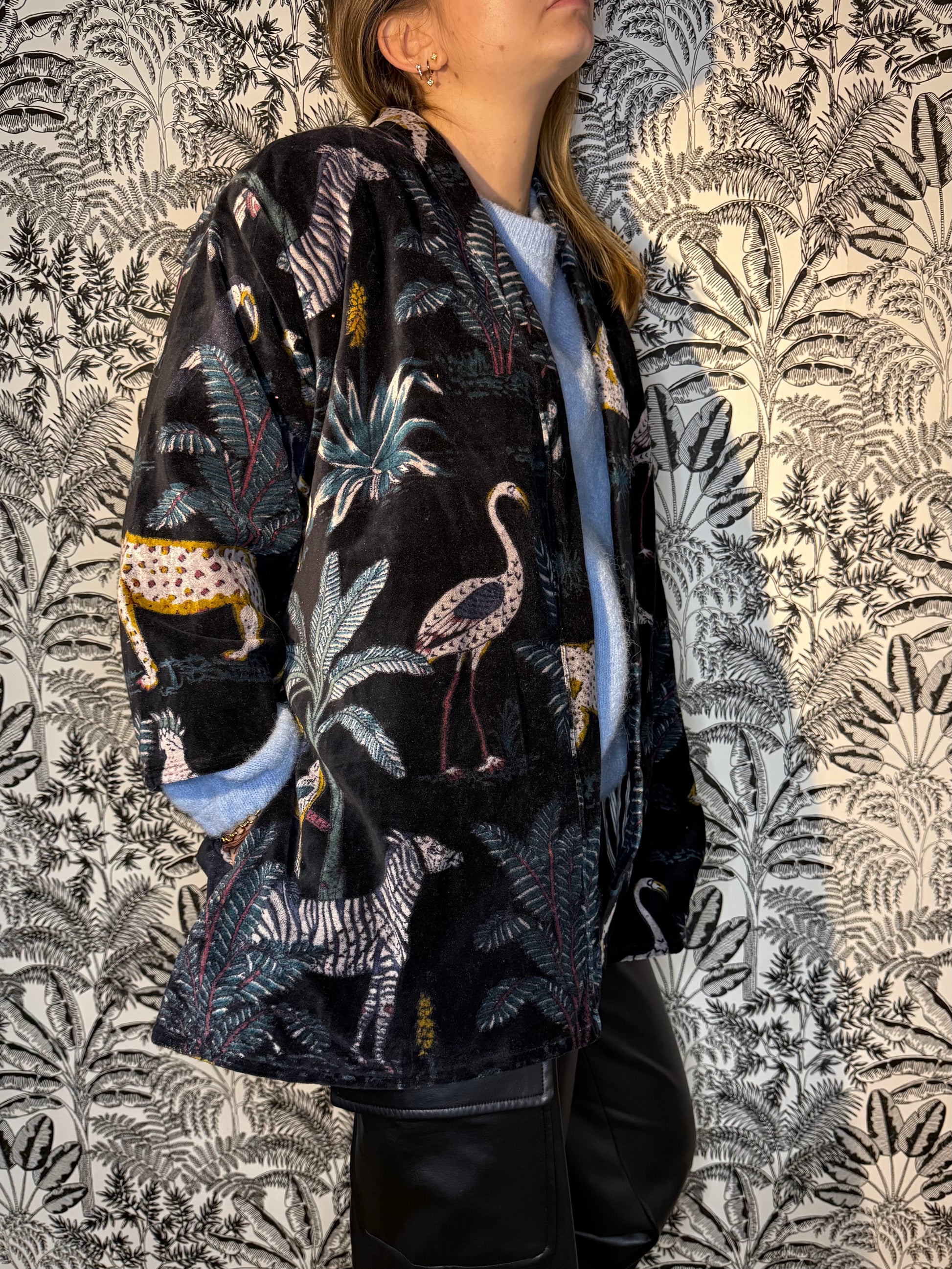 Kimono Velour Noir Lounge