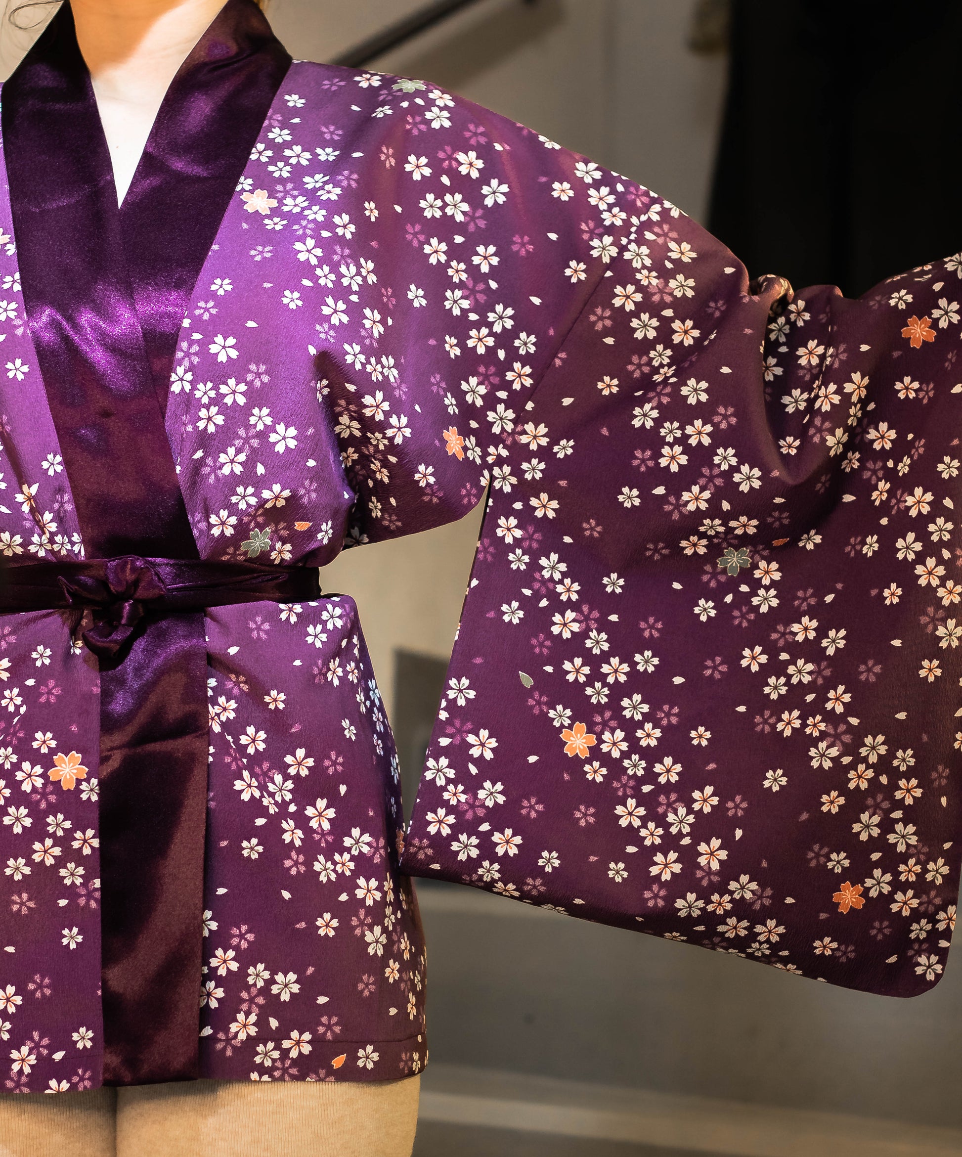 Violet Floral Kimono