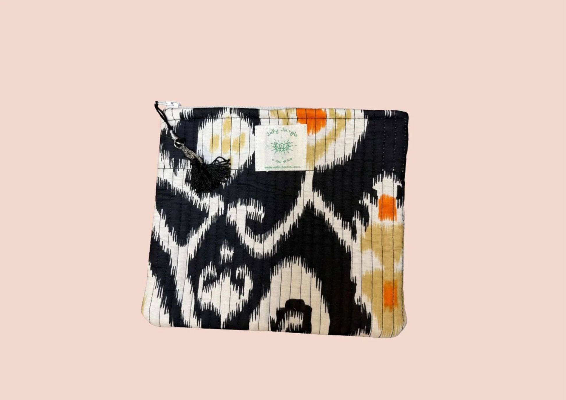Maxi Pochette Ikat Noir / Orange