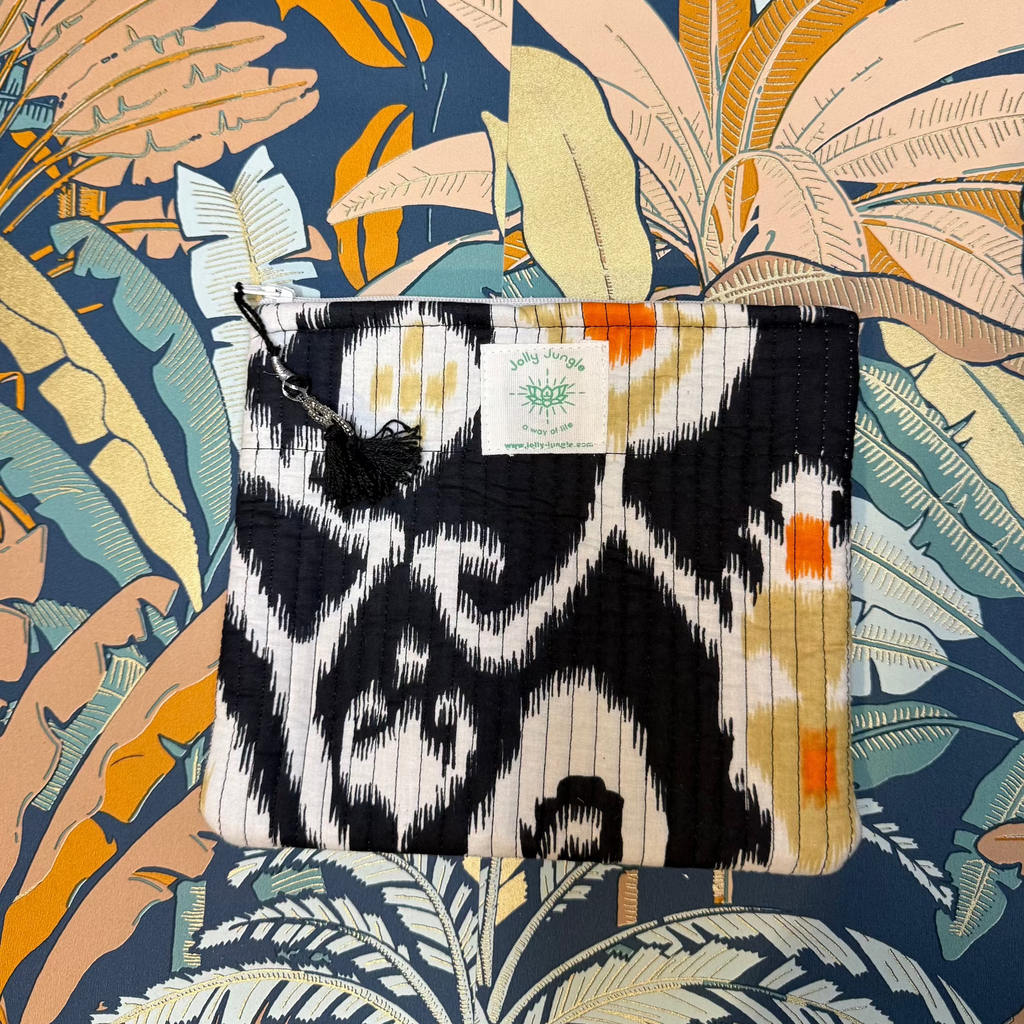 Maxi Pochette Ikat Noir / Orange