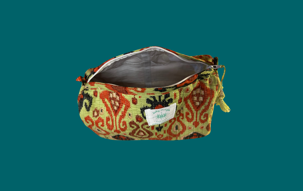 Green Ikat Pouch