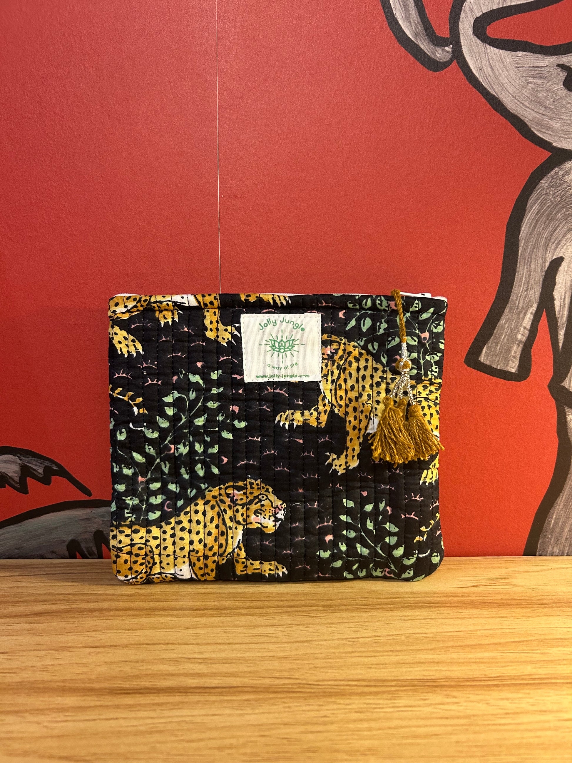 Moyenne Pochette Léopard Noir Savane