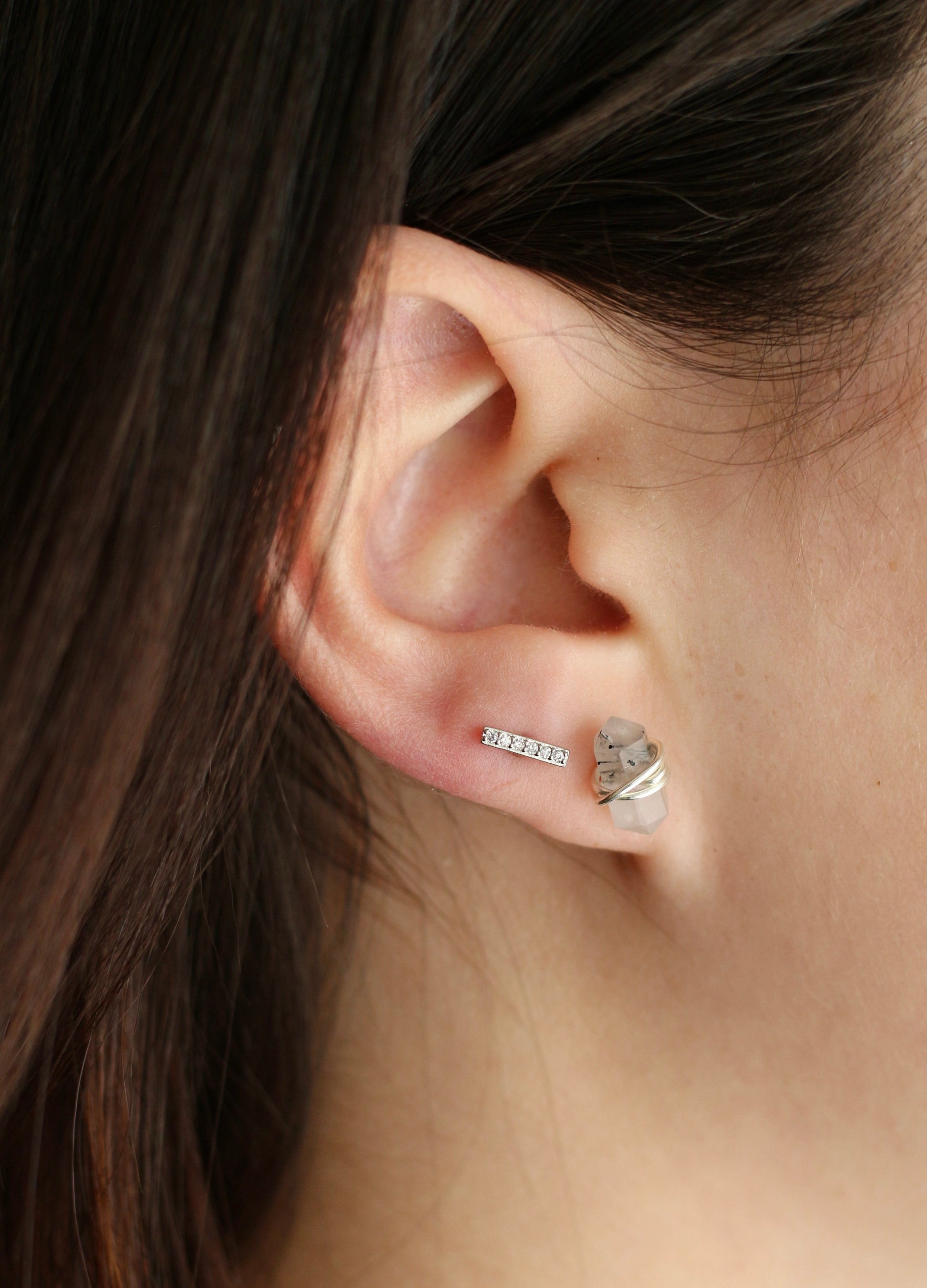 Silver Barbell Piercing