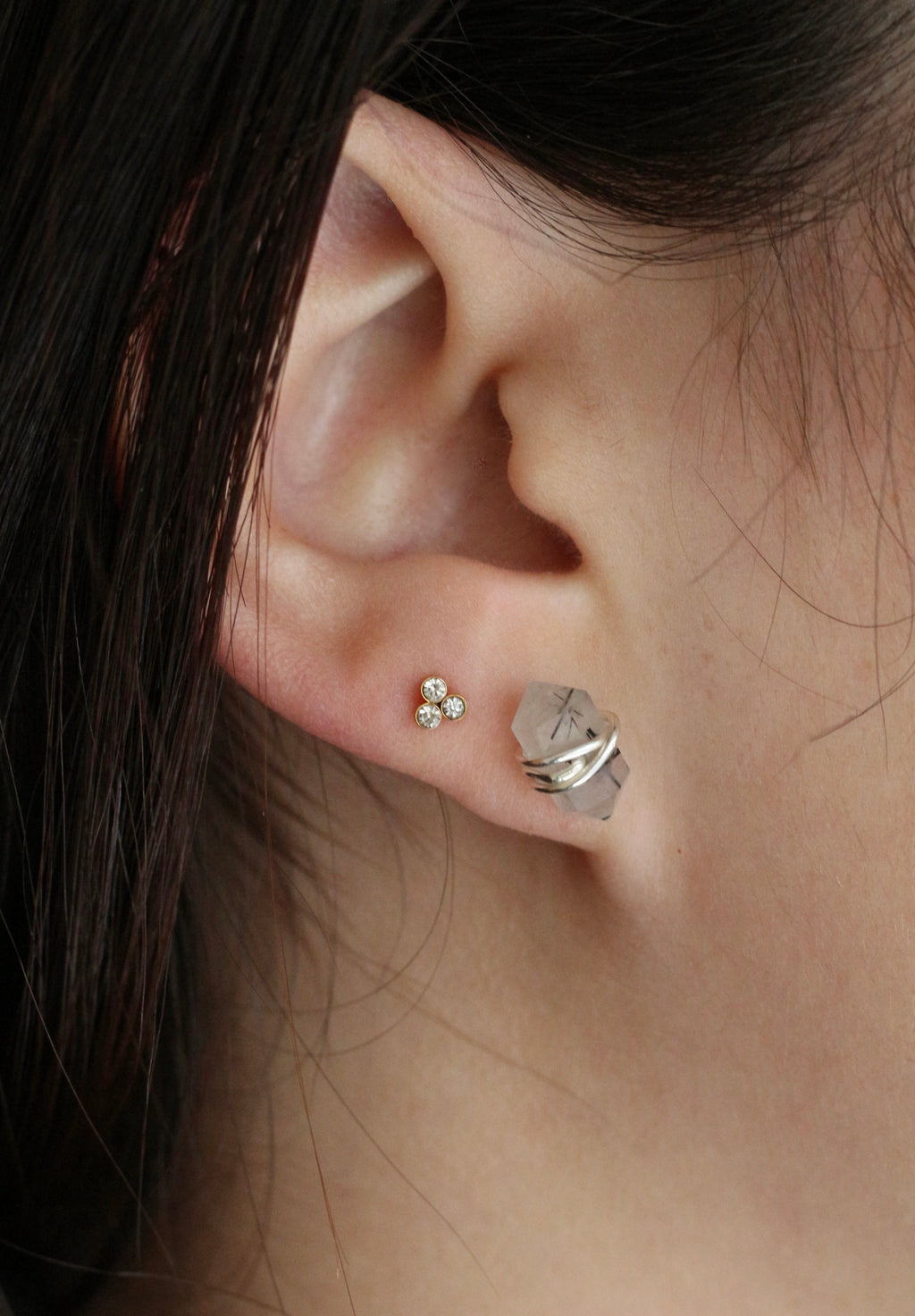 Piercing Triple Éclats Doré