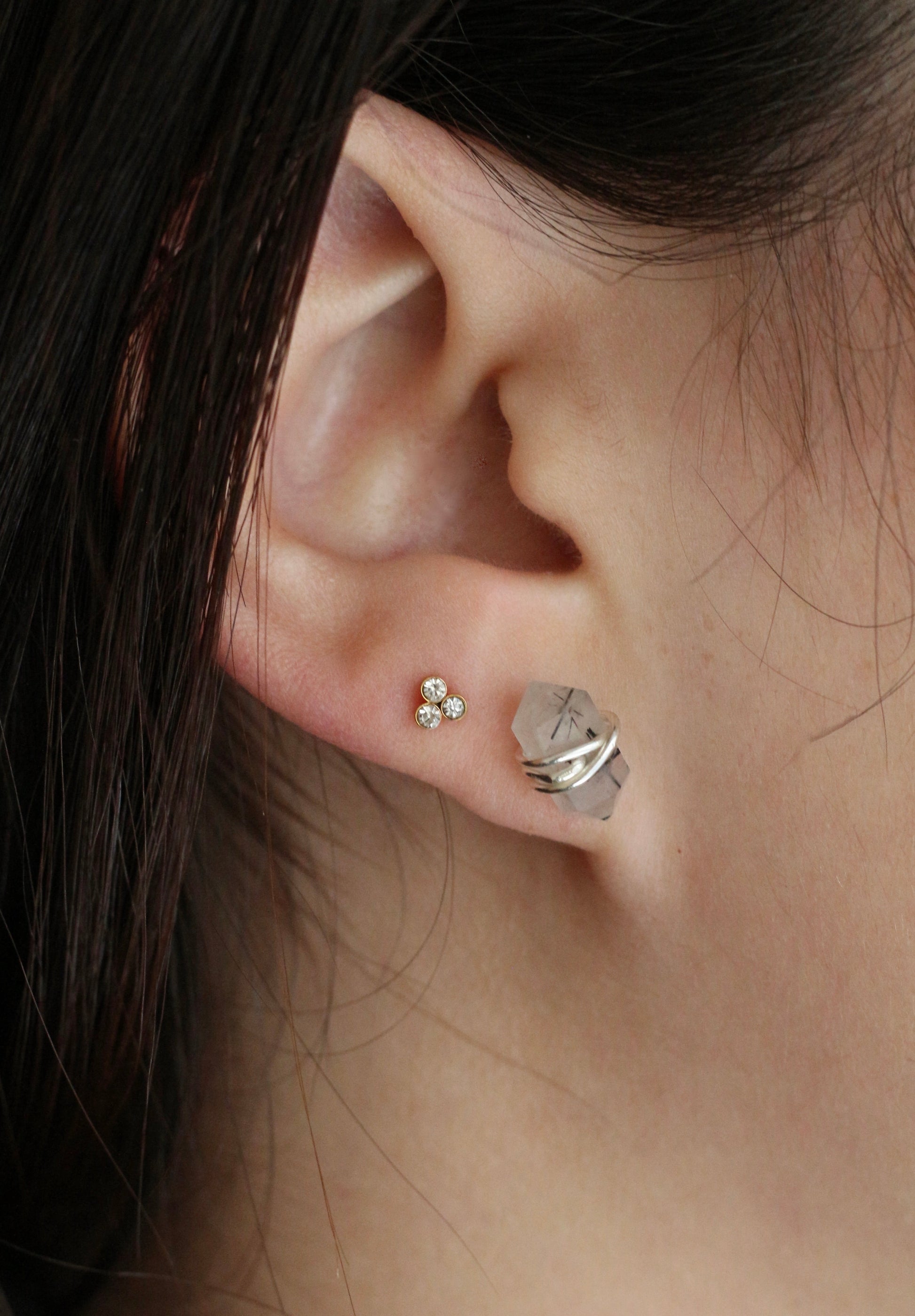 Piercing Triple Éclats Doré