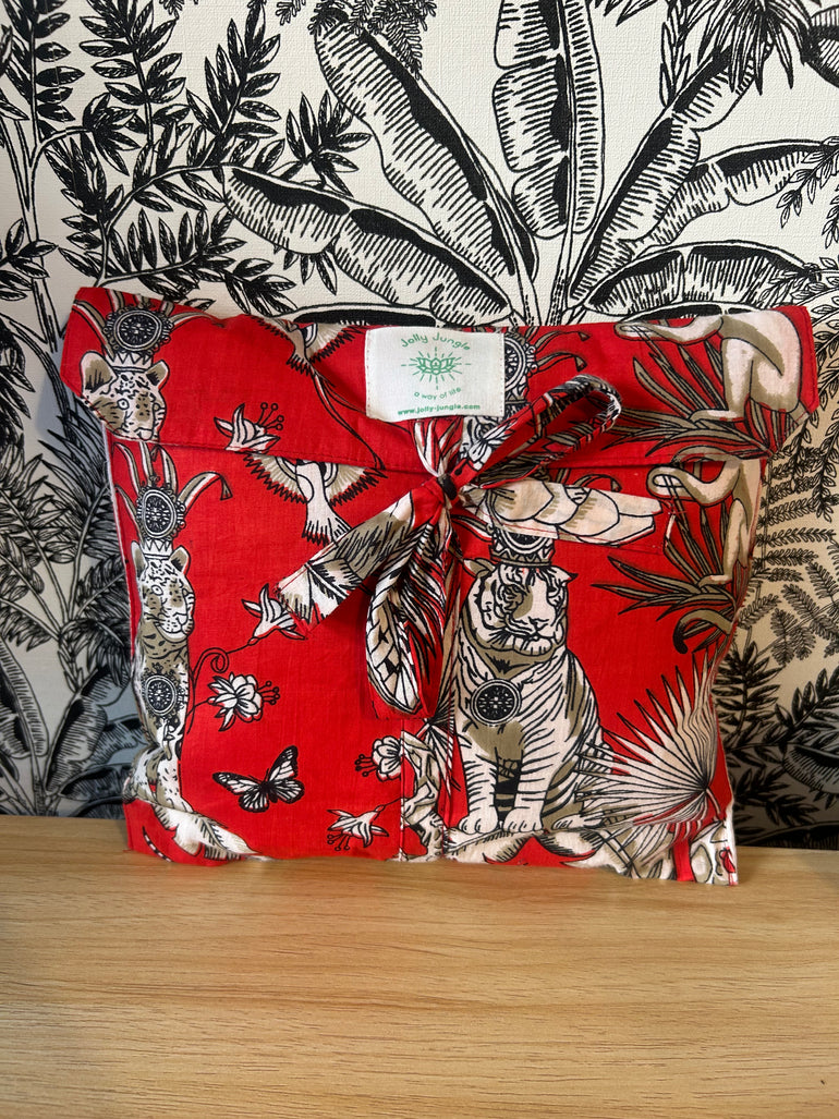 Pochette Pyjama blockprint savane rouge jolly jungle