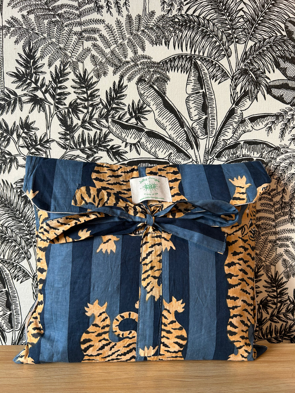 Pochette Pyjama blockprint tigre bleu jolly jungle