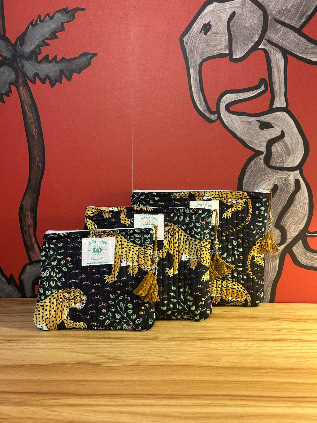 Moyenne Pochette Léopard Noir Savane