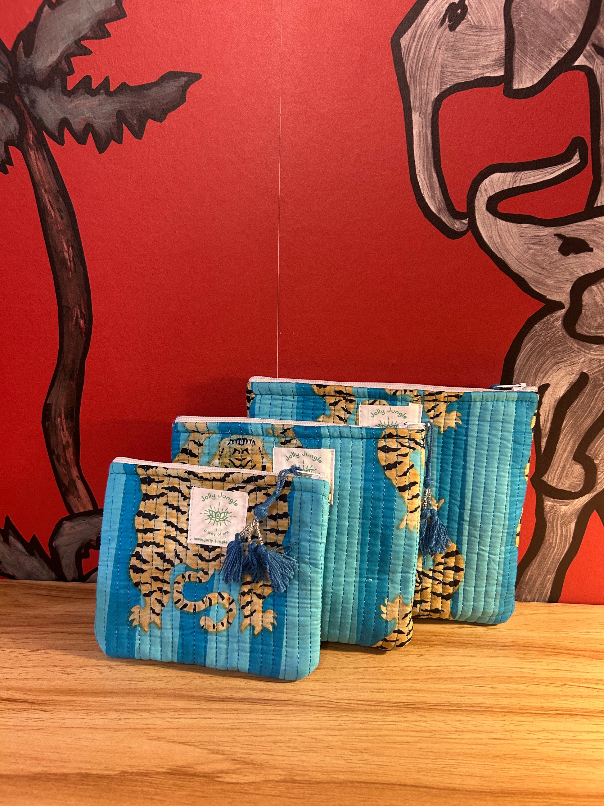 Moyenne Pochette Tigre Turquoise
