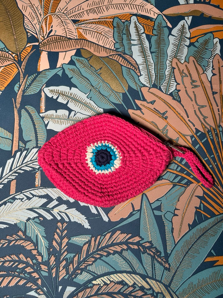 Porte-monnaie oeil fuchsia 