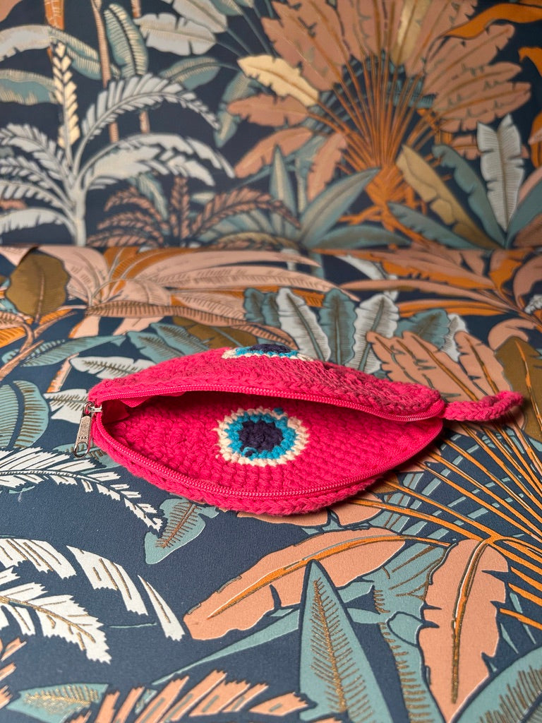 Porte-monnaie oeil fuchsia