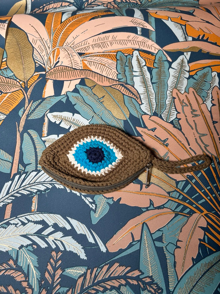 Porte-monnaie oeil kaki