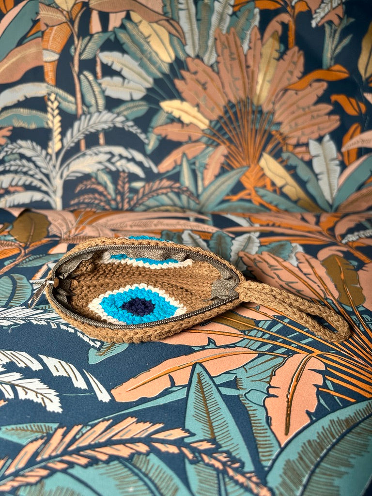 Porte-monnaie oeil kaki