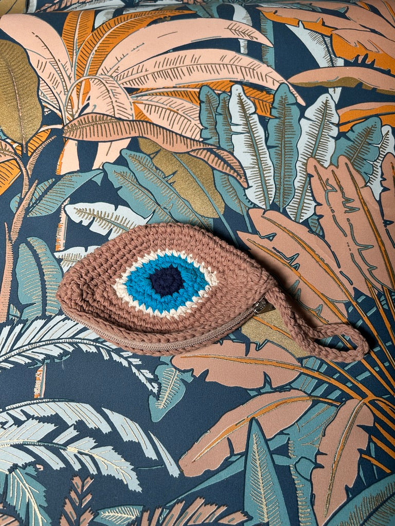 Porte-monnaie oeil marron clair