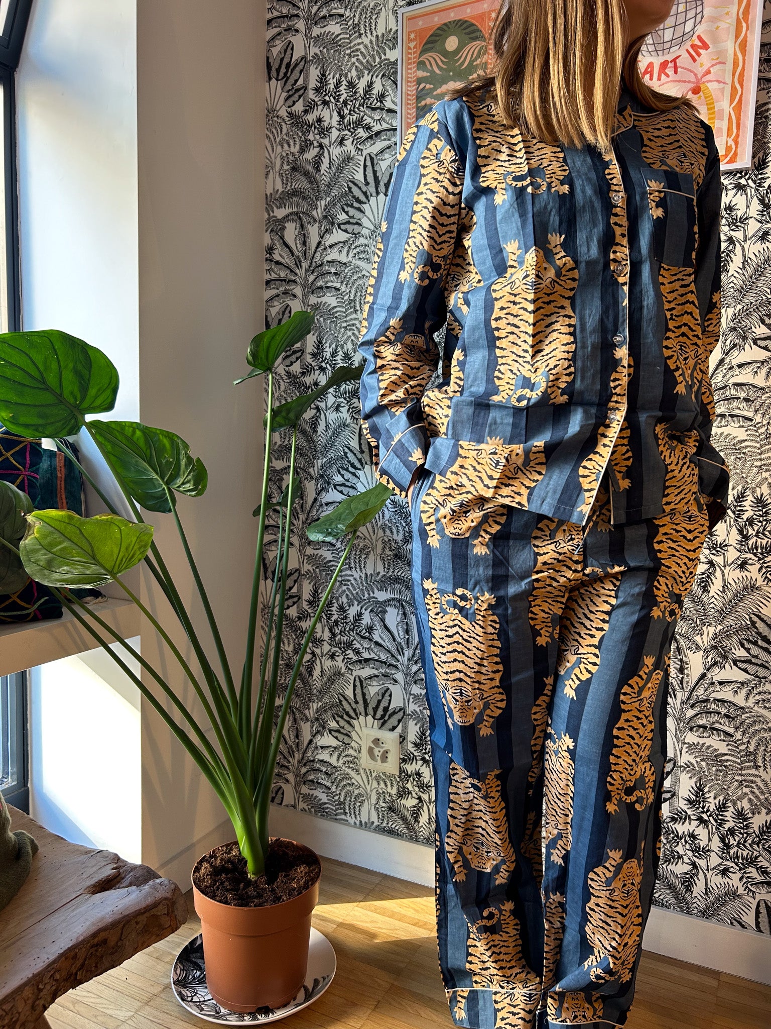 Pyjama blockprint tigre bleu jolly jungle