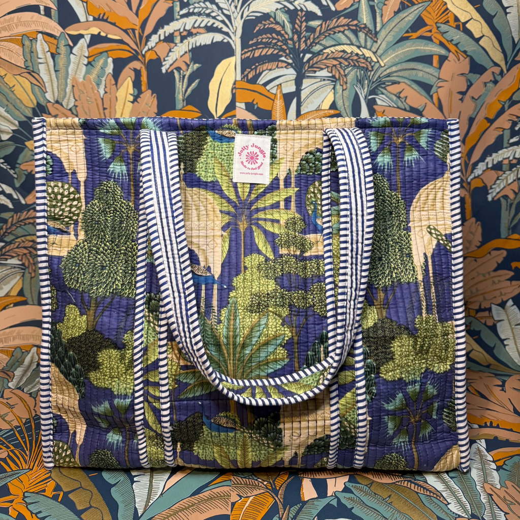 Sac Tote Bleu Jardin du Paon 