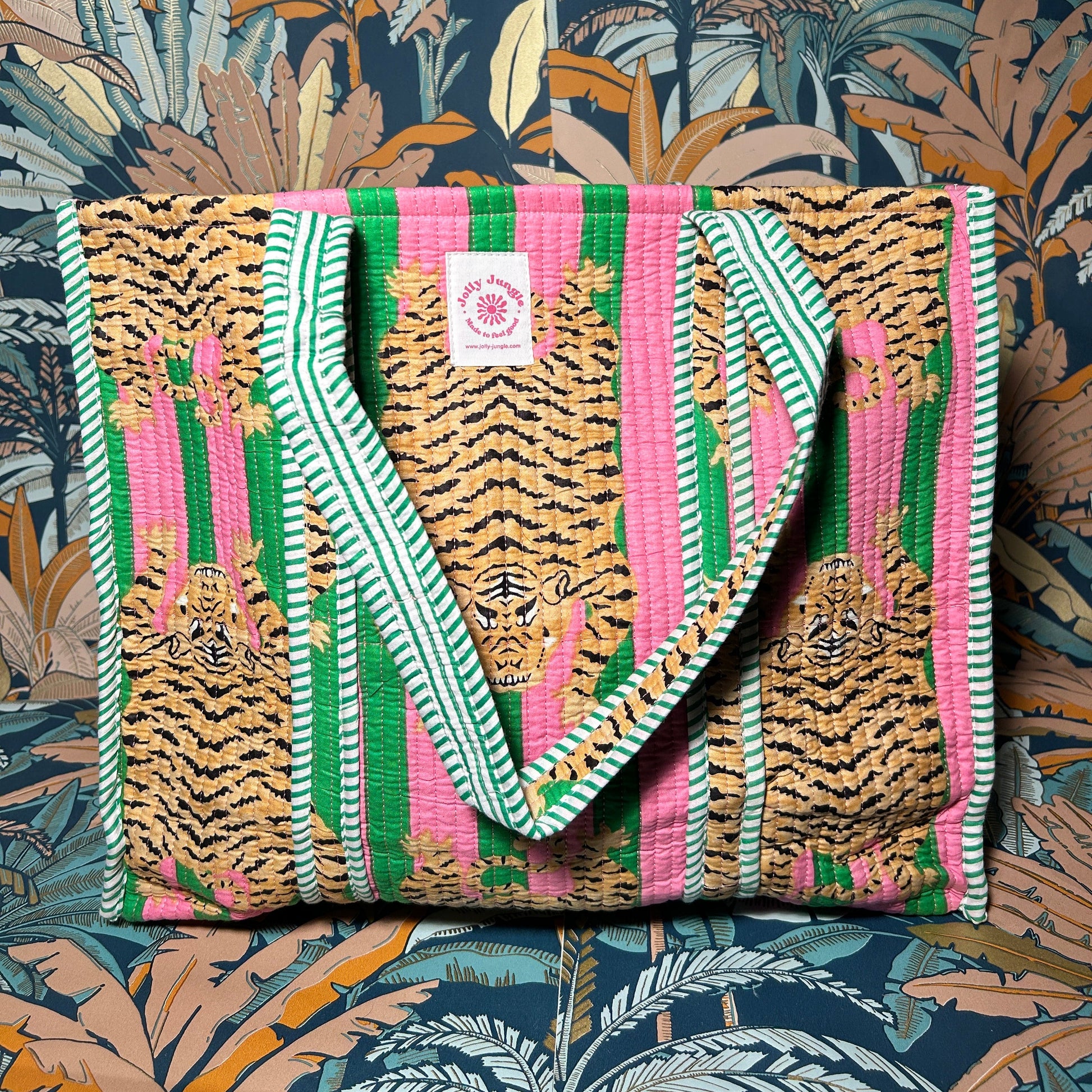 Sac Tote Rose et Vert Tigre