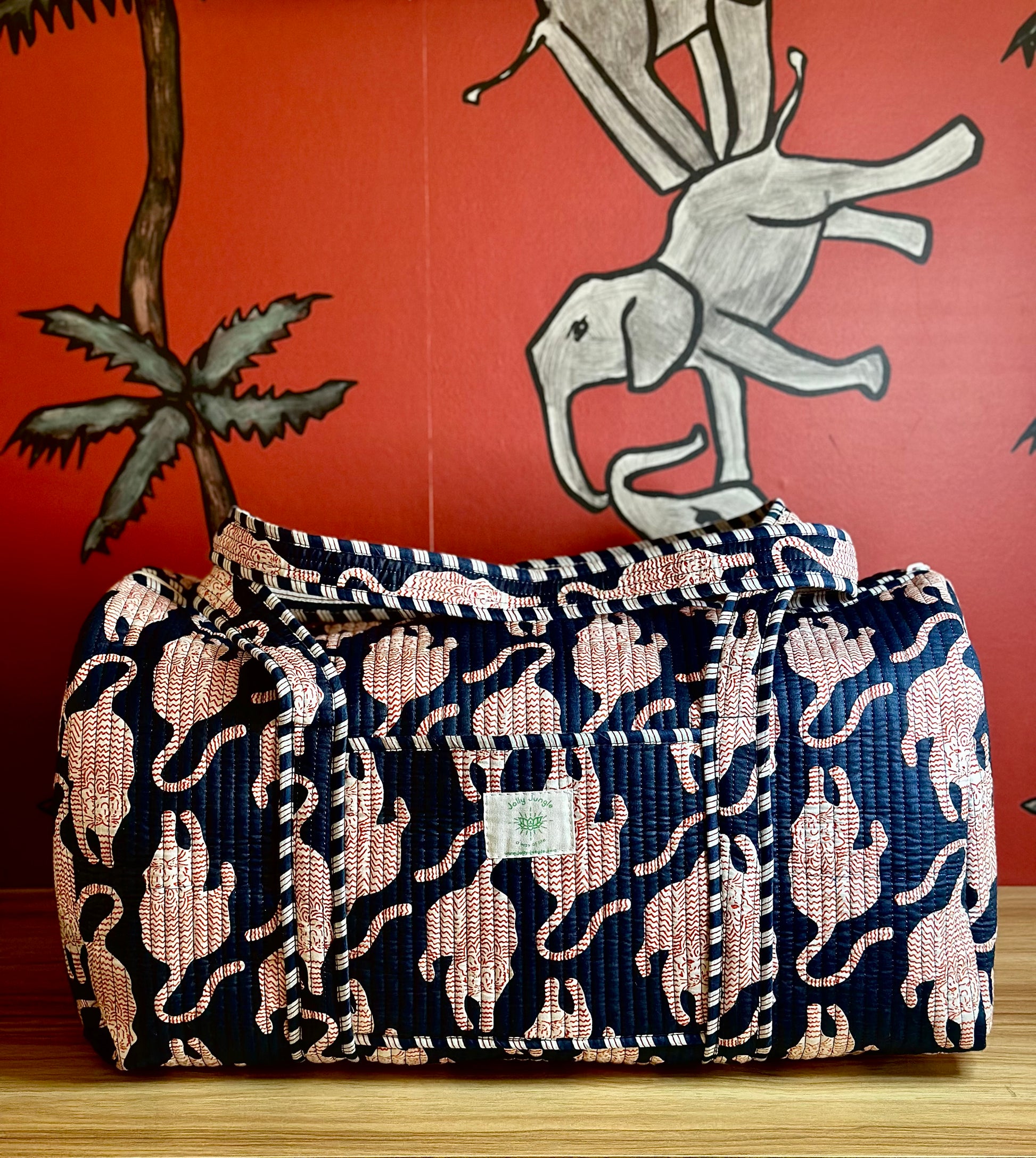 Sac de voyage Bleu Marine Chats Rouges