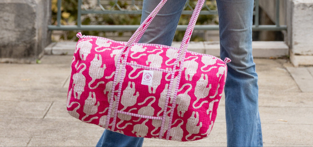 Sac de voyage Rose Tigres Blancs