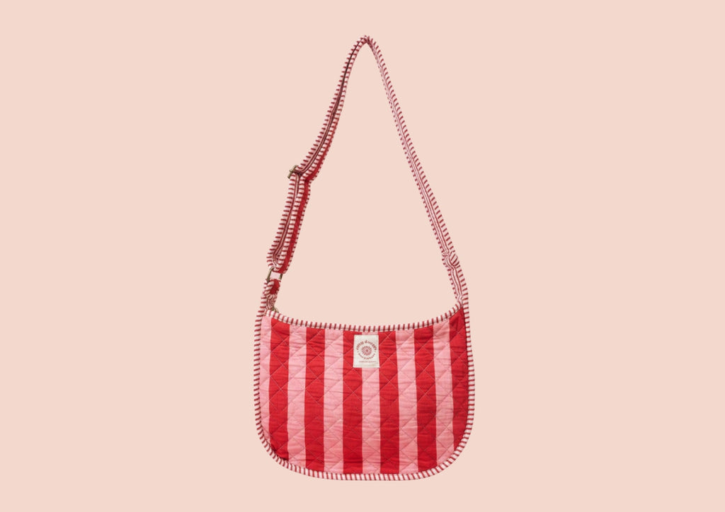 Sac rayures roses