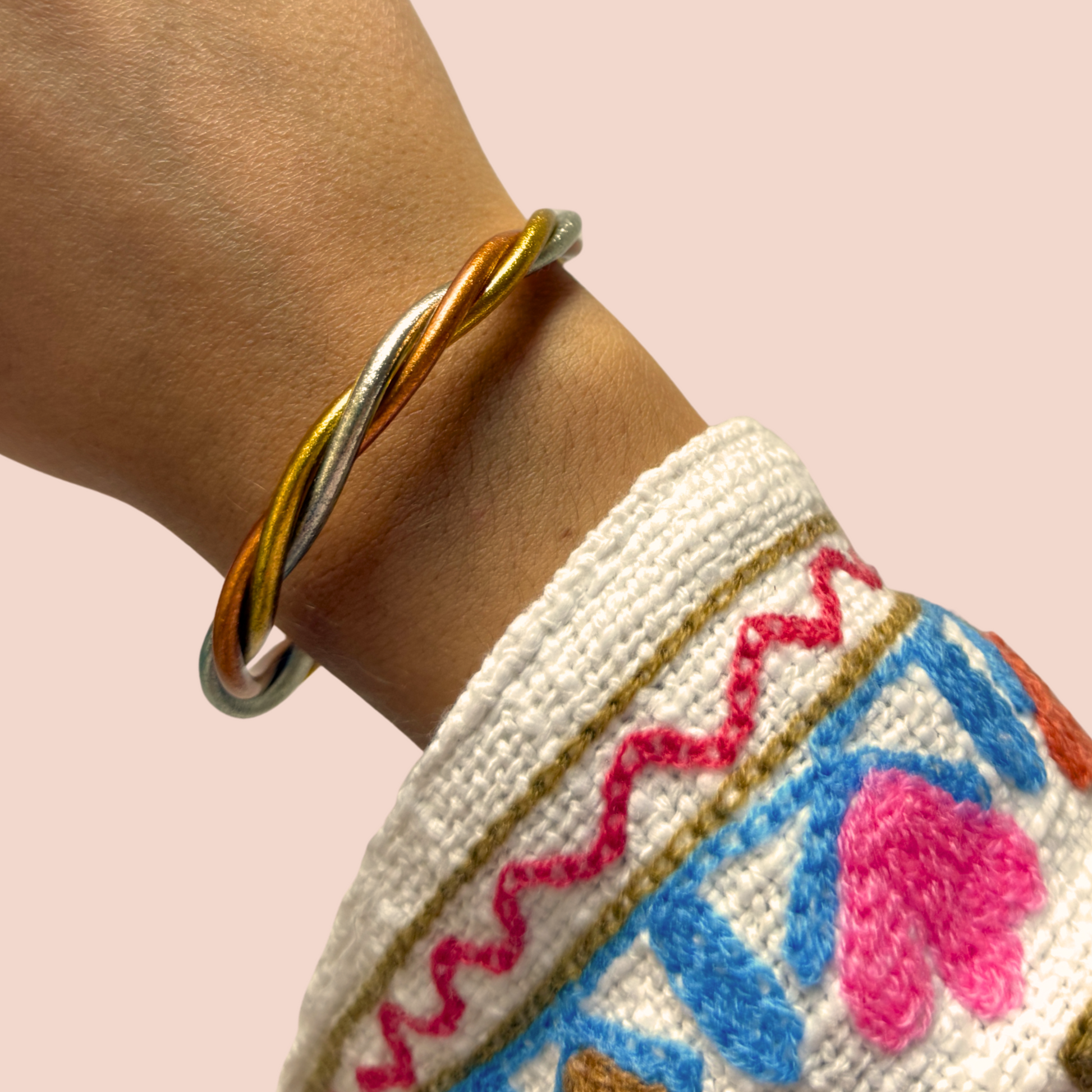 Bracelet femme Kumali Torsadé Tricolore - Jolly Jungle 