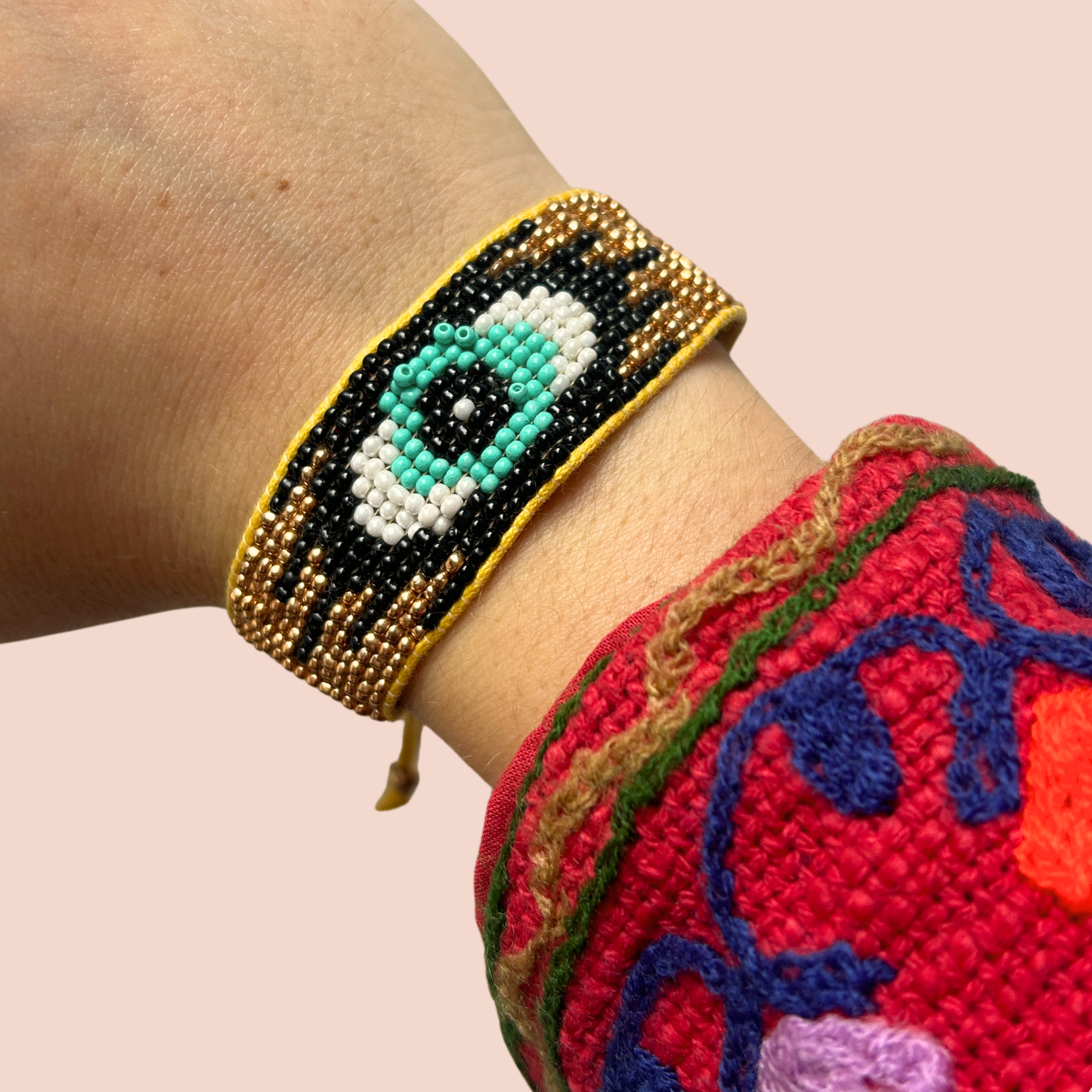 Bracelet femme en Perles Evil Eye Doré - Jolly Jungle 