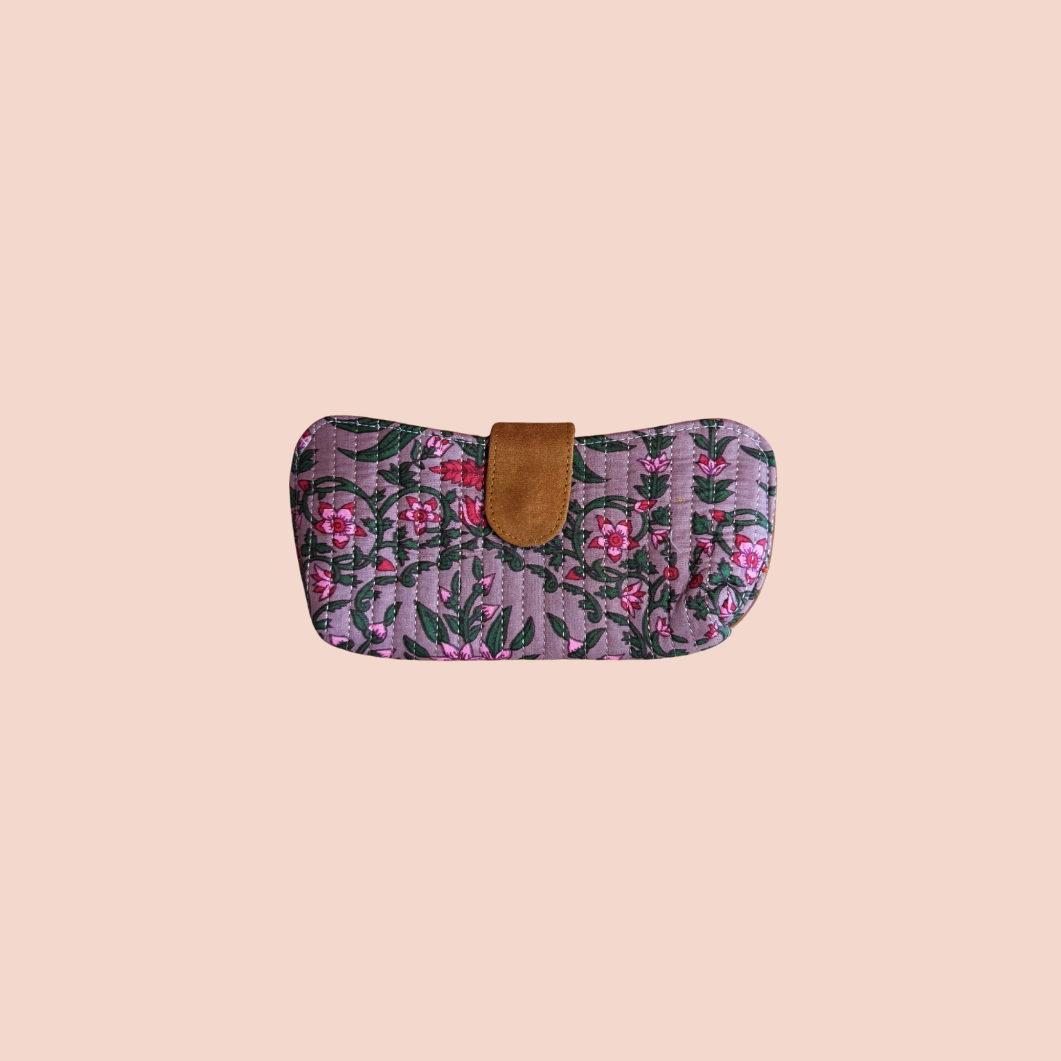 Étui à lunettes fleurs Violet