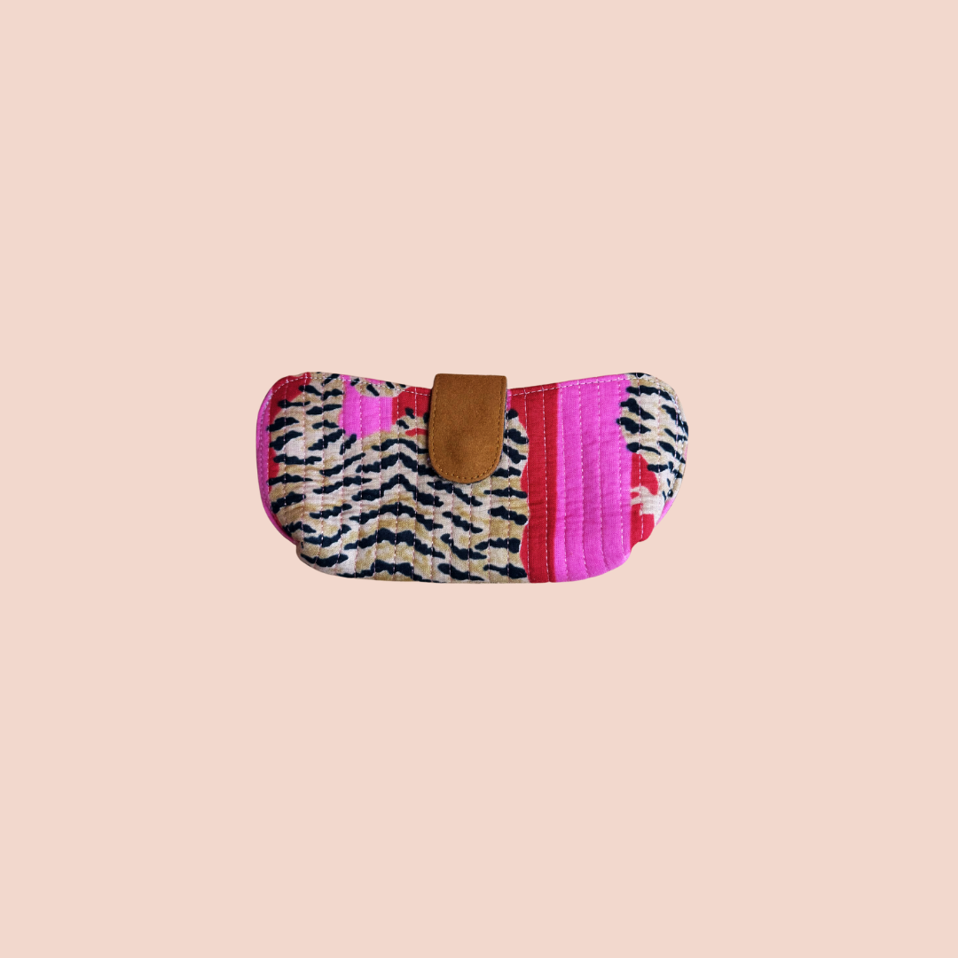 Étui à Lunettes Tigres Rouge et Rose