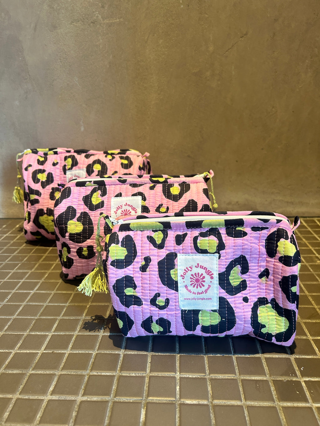 Trousse Léopard Rose et Vert