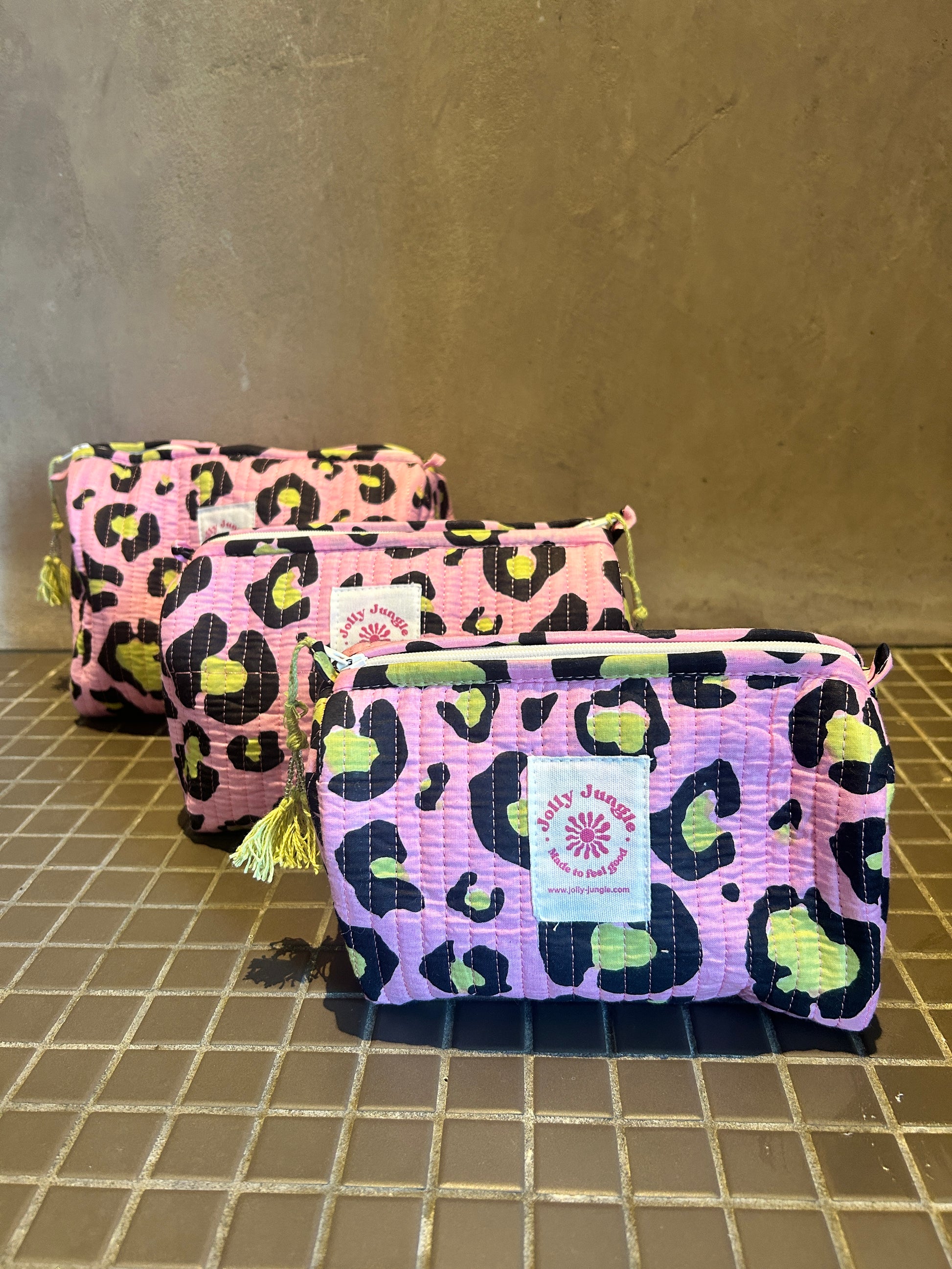 Trousse Léopard Rose et Vert