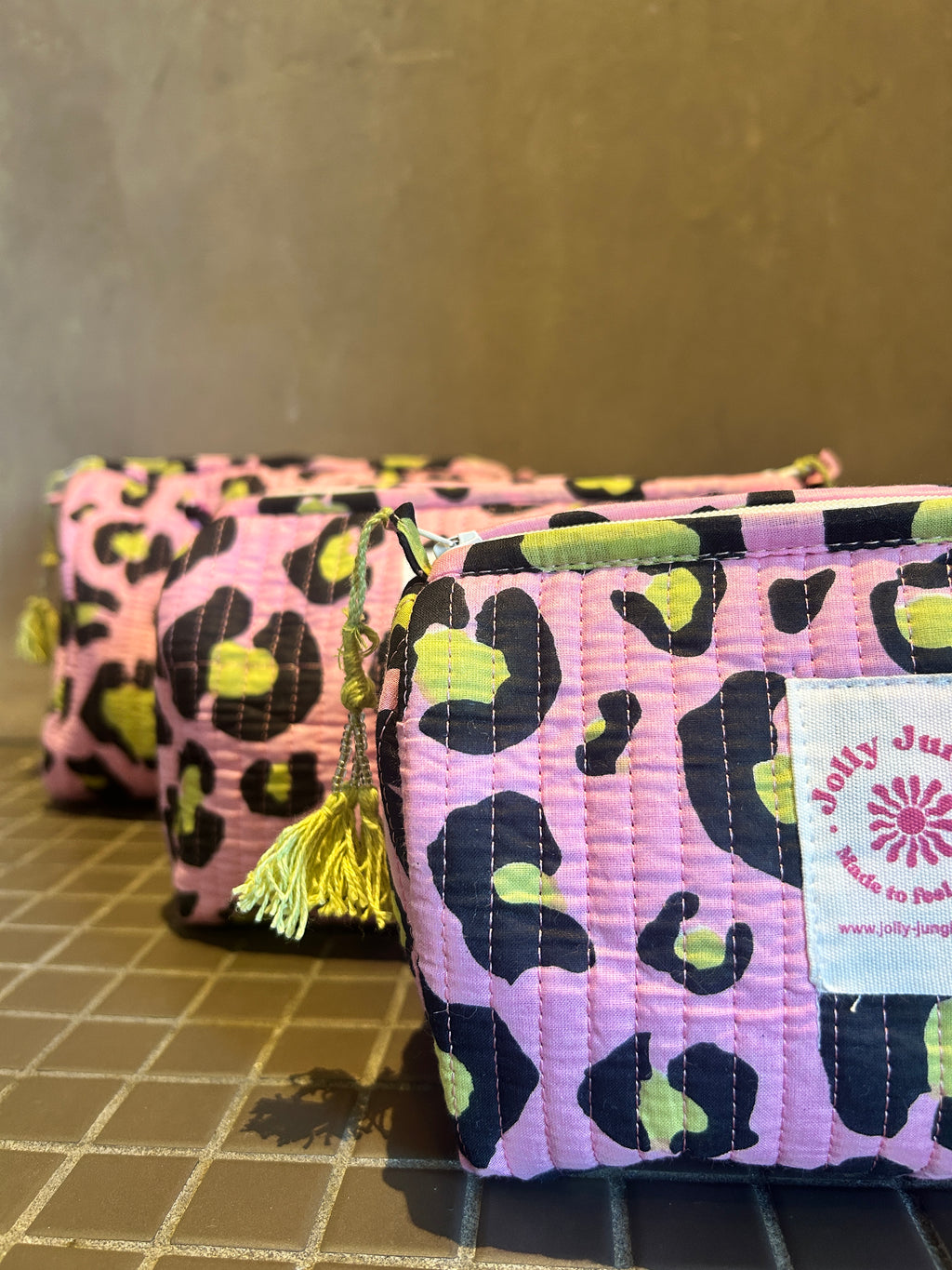 Trousse Léopard Rose et Vert