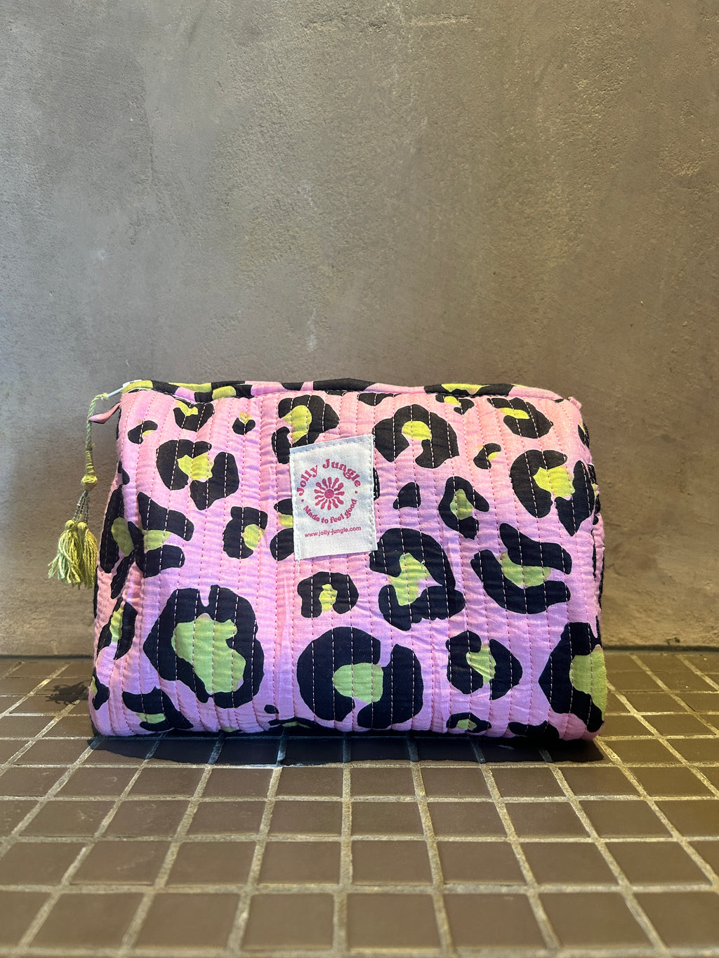 Trousse Léopard Rose et Vert